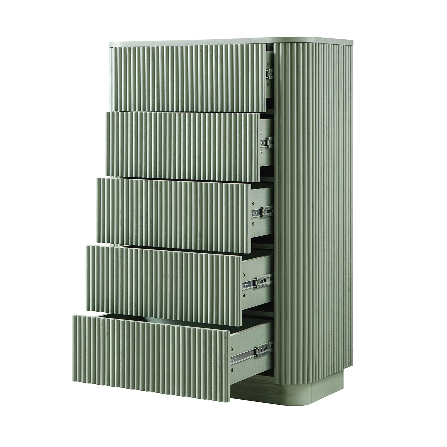 Maru Chest of 5 Drawers, Sage Green - Image 9