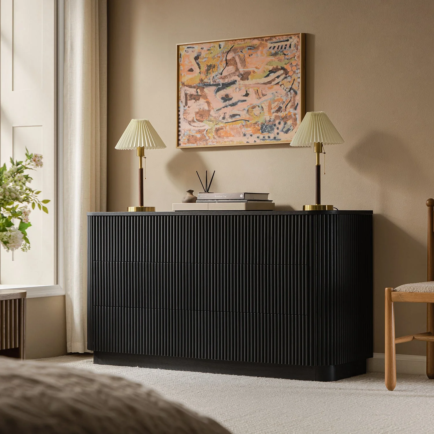Maru Chest of 6 Drawers, Black - Image 2