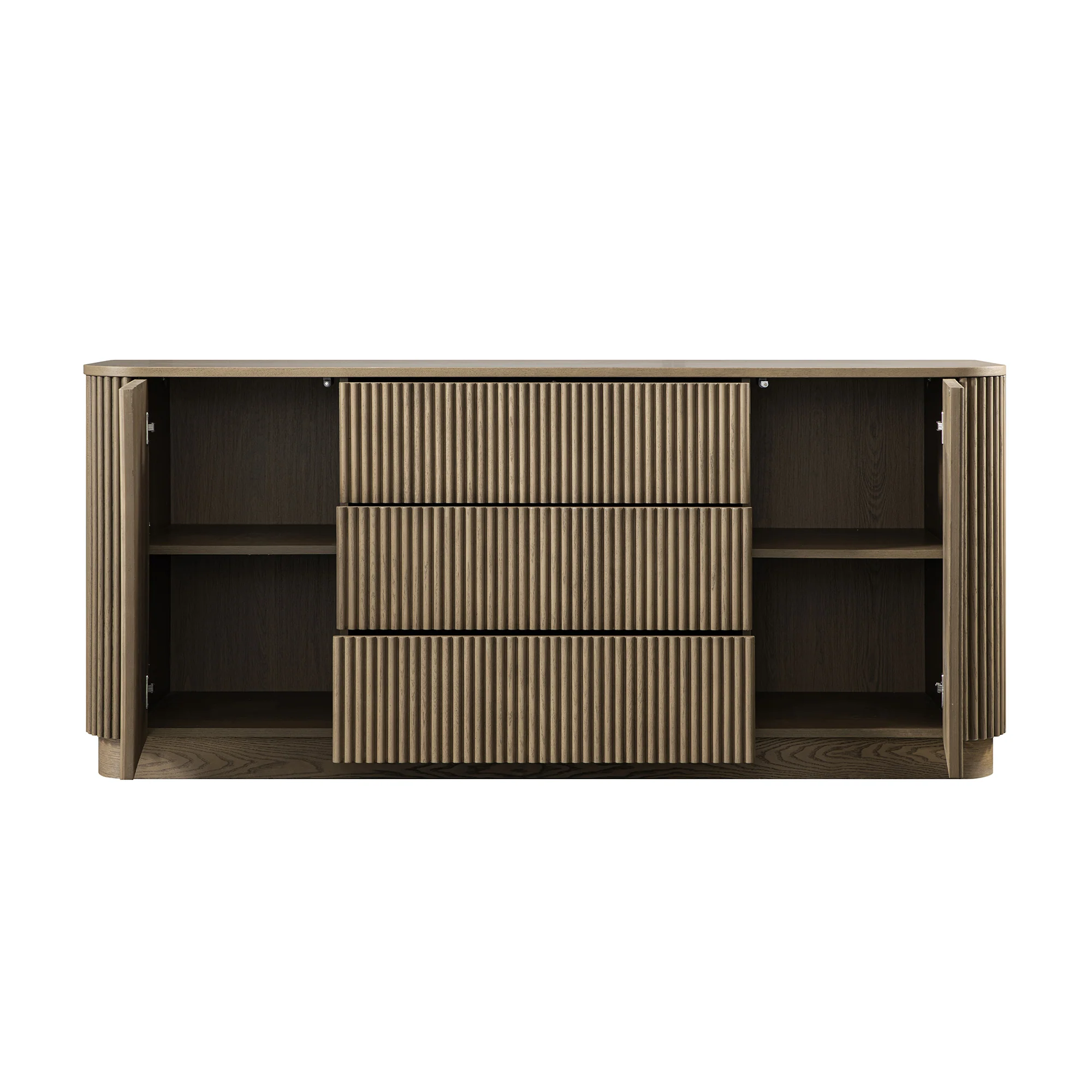 Maru Large 2-Door Sideboard with Drawers, Silver Oak - Image 11