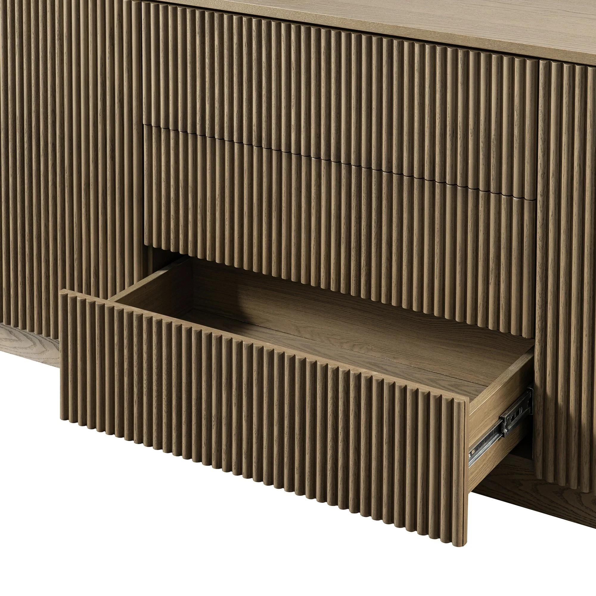 Maru Large 2-Door Sideboard with Drawers, Silver Oak - Image 16