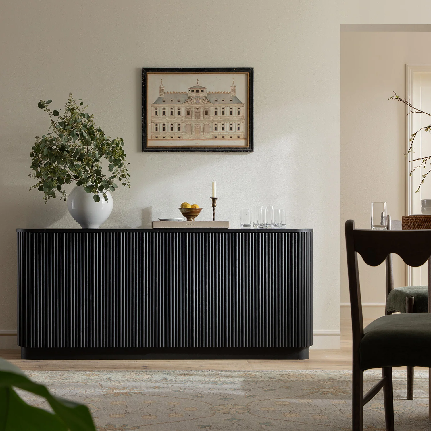 Maru Large 4-Door Sideboard, Black - Image 2