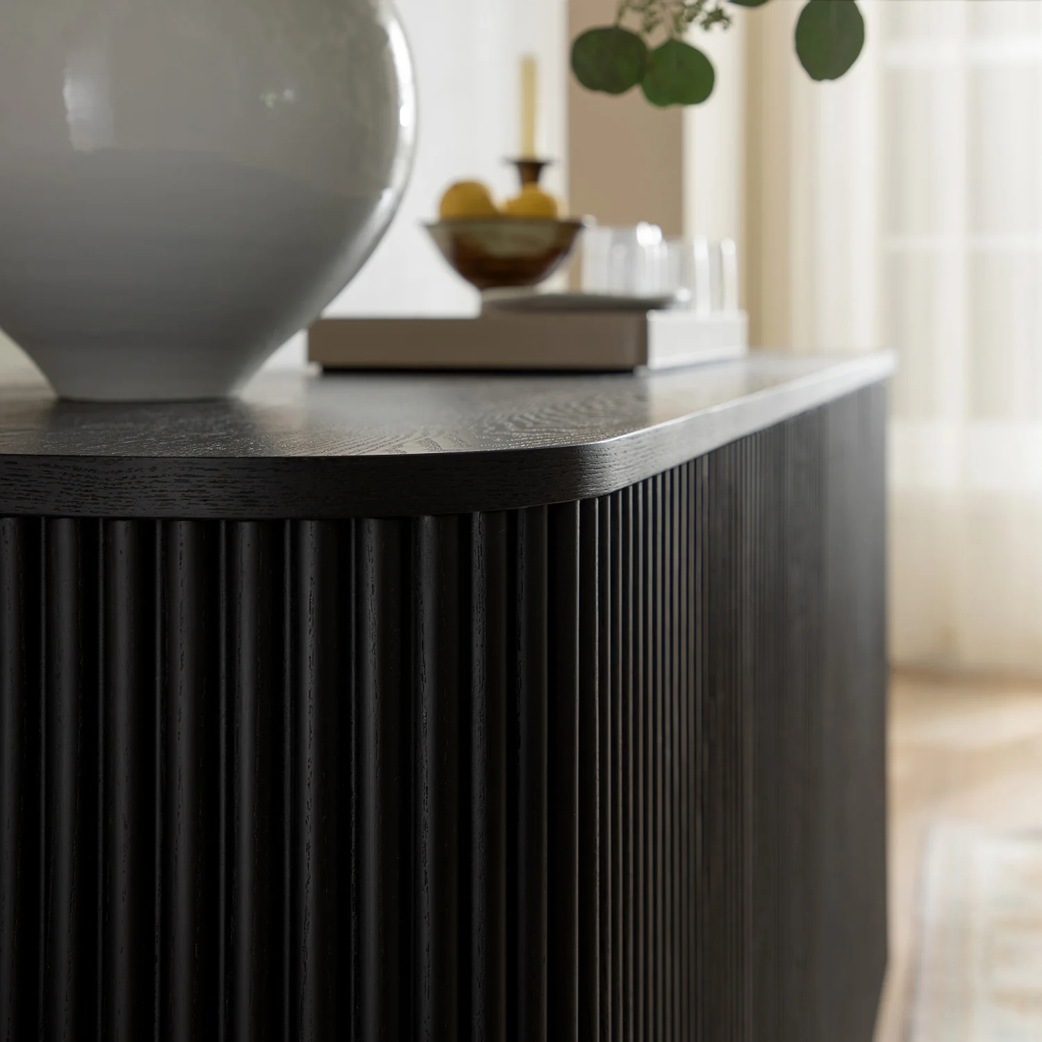 Maru Large 4-Door Sideboard, Black - Image 7
