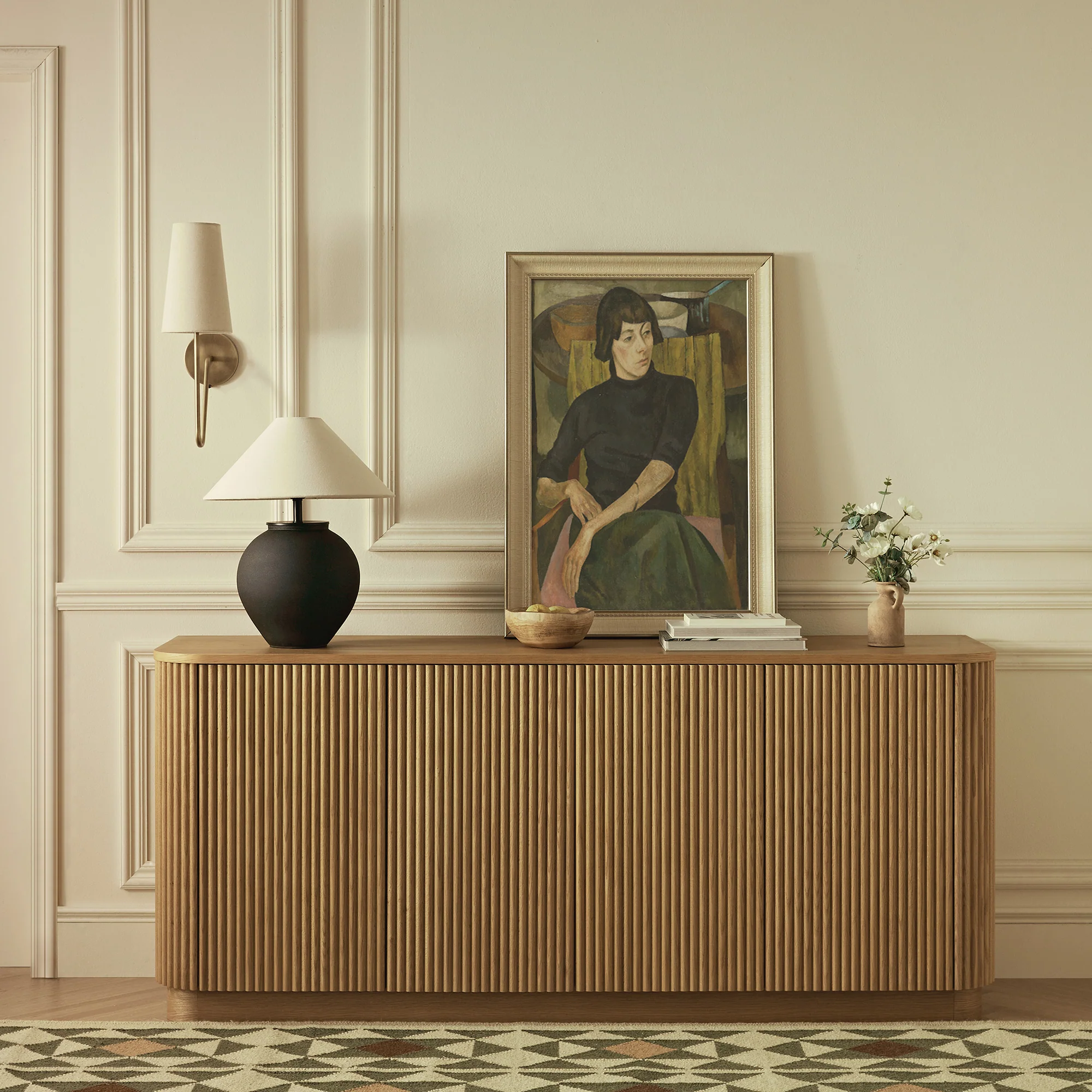 Maru Large 4-Door Sideboard, Oak - Image 2