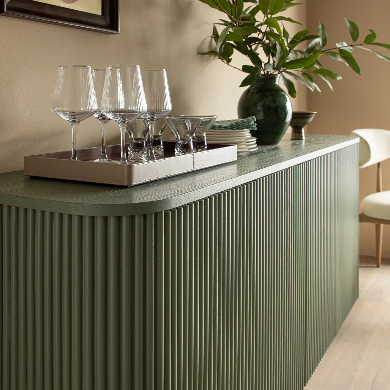 Maru Large 4-Door Sideboard, Sage Green - Image 4
