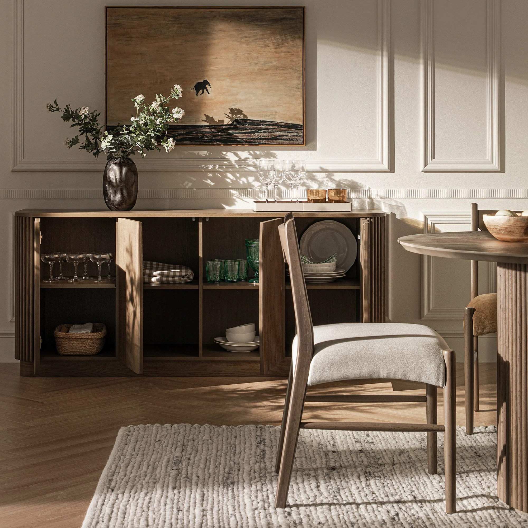 Maru Large 4-Door Sideboard, Silver Oak - Image 3