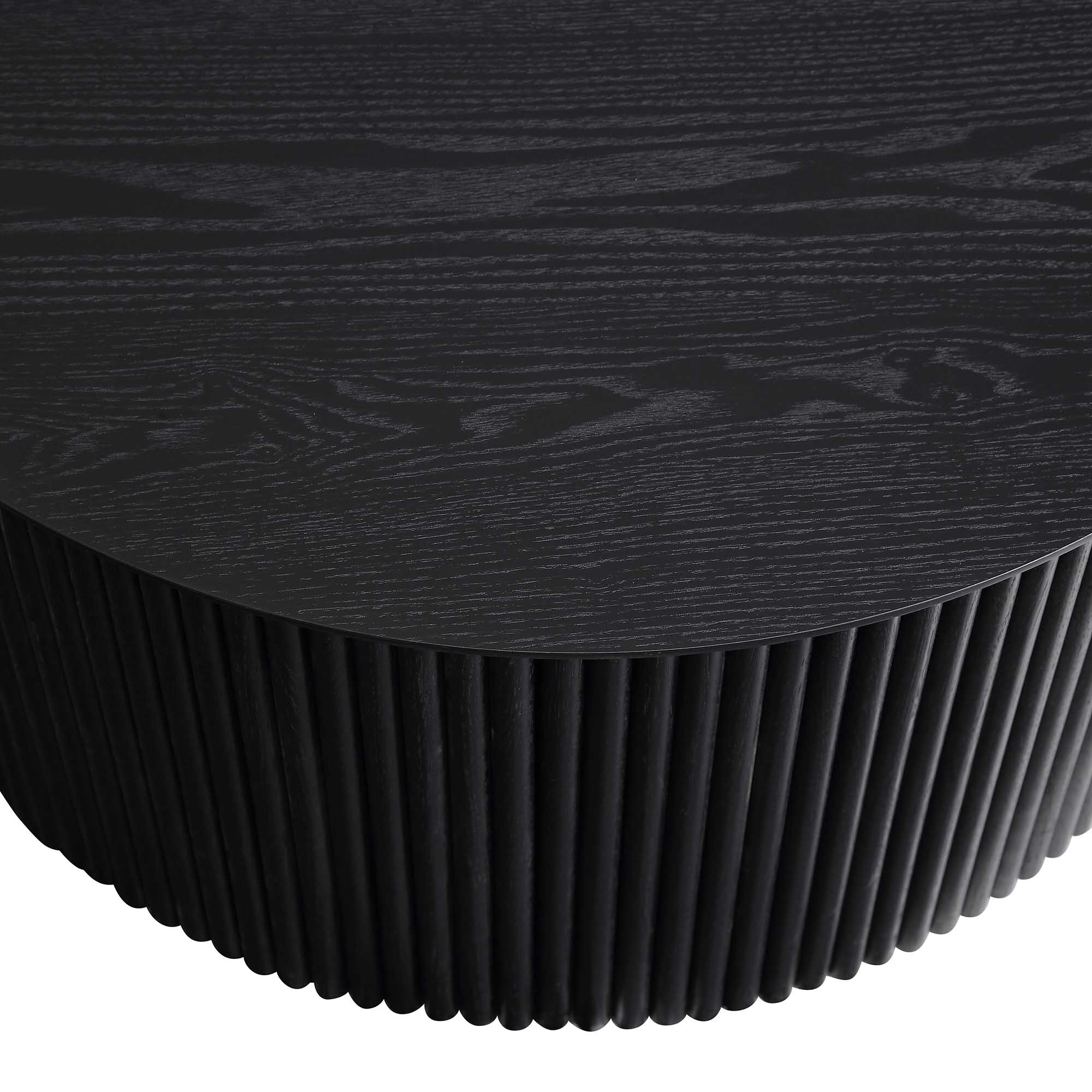 Maru Oak Round Coffee Table with Storage, Black - Image 10