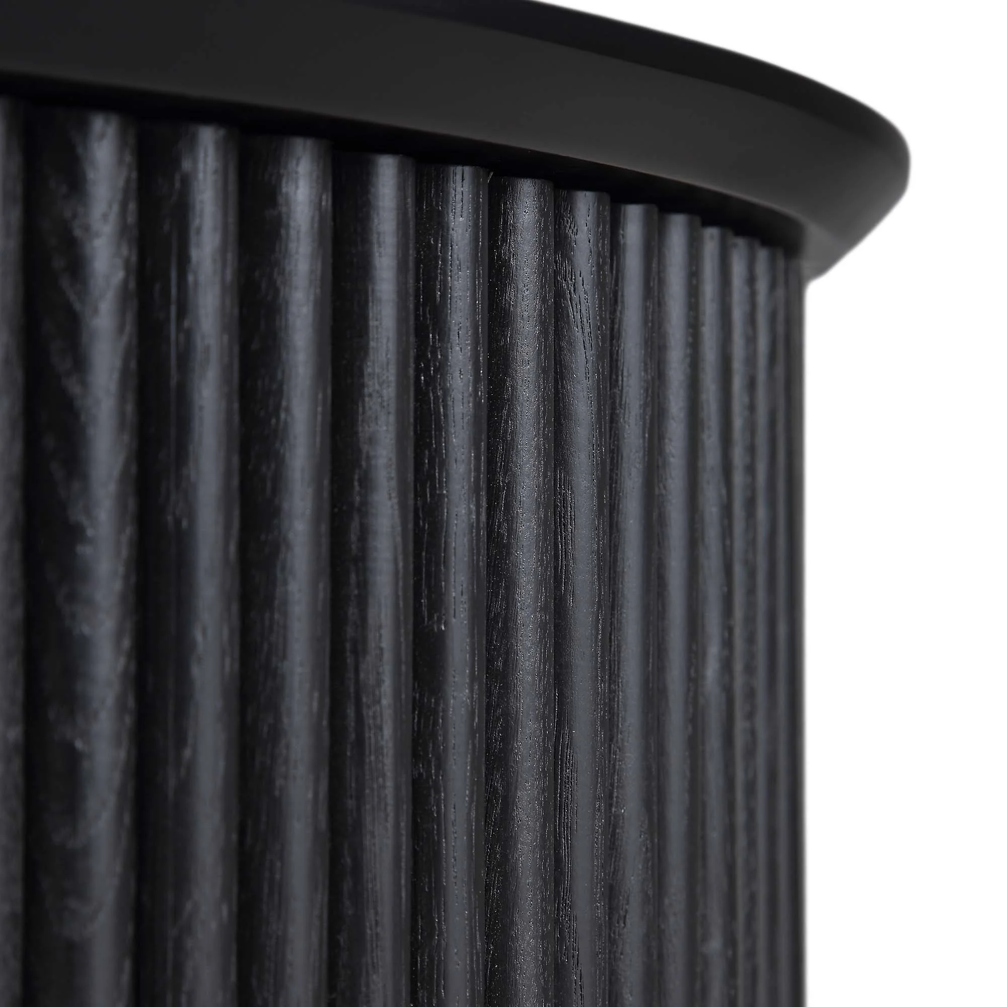 Maru Oak Round Coffee Table with Storage, Black - Image 13