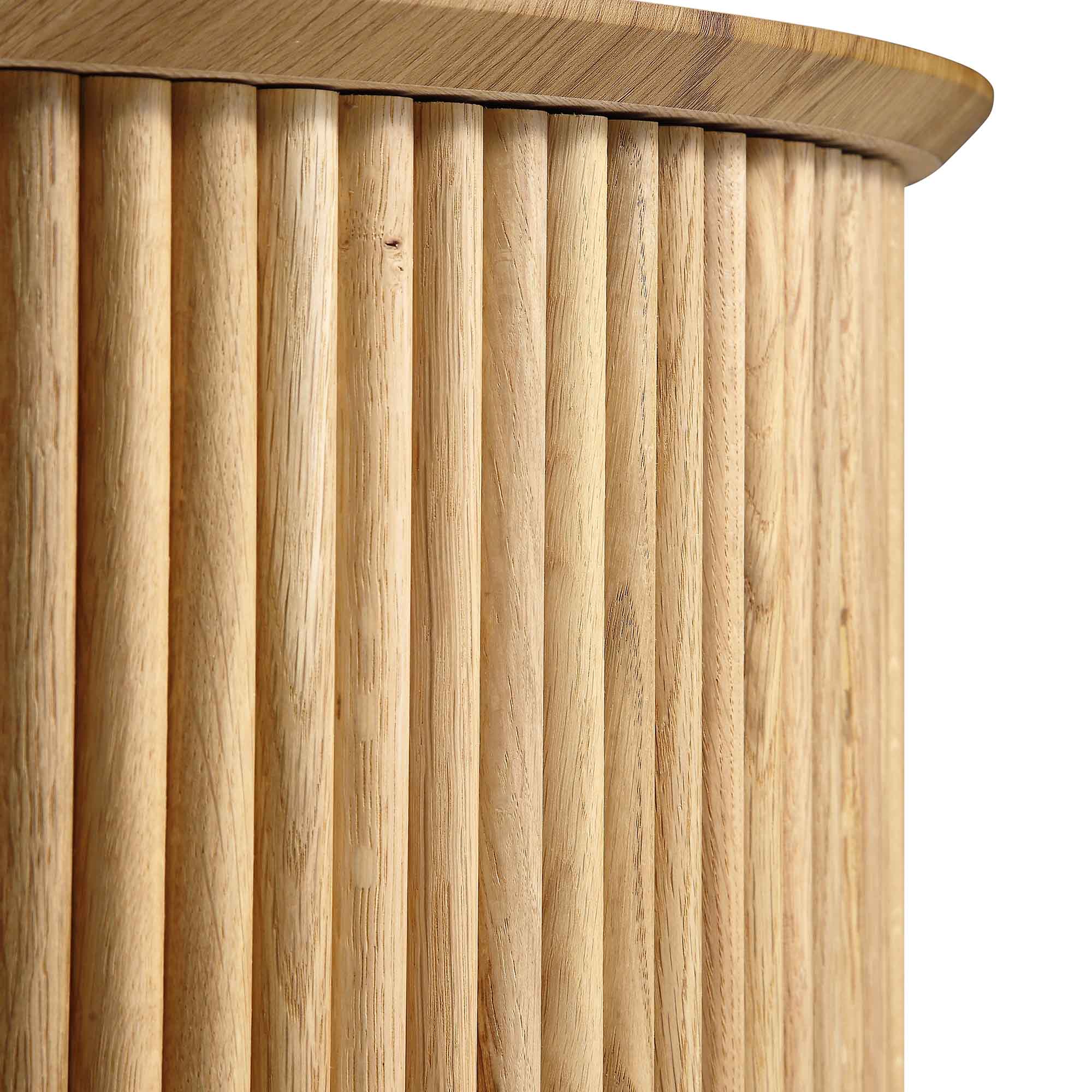 Maru Oak Round Coffee Table with Storage, Oak - Image 11