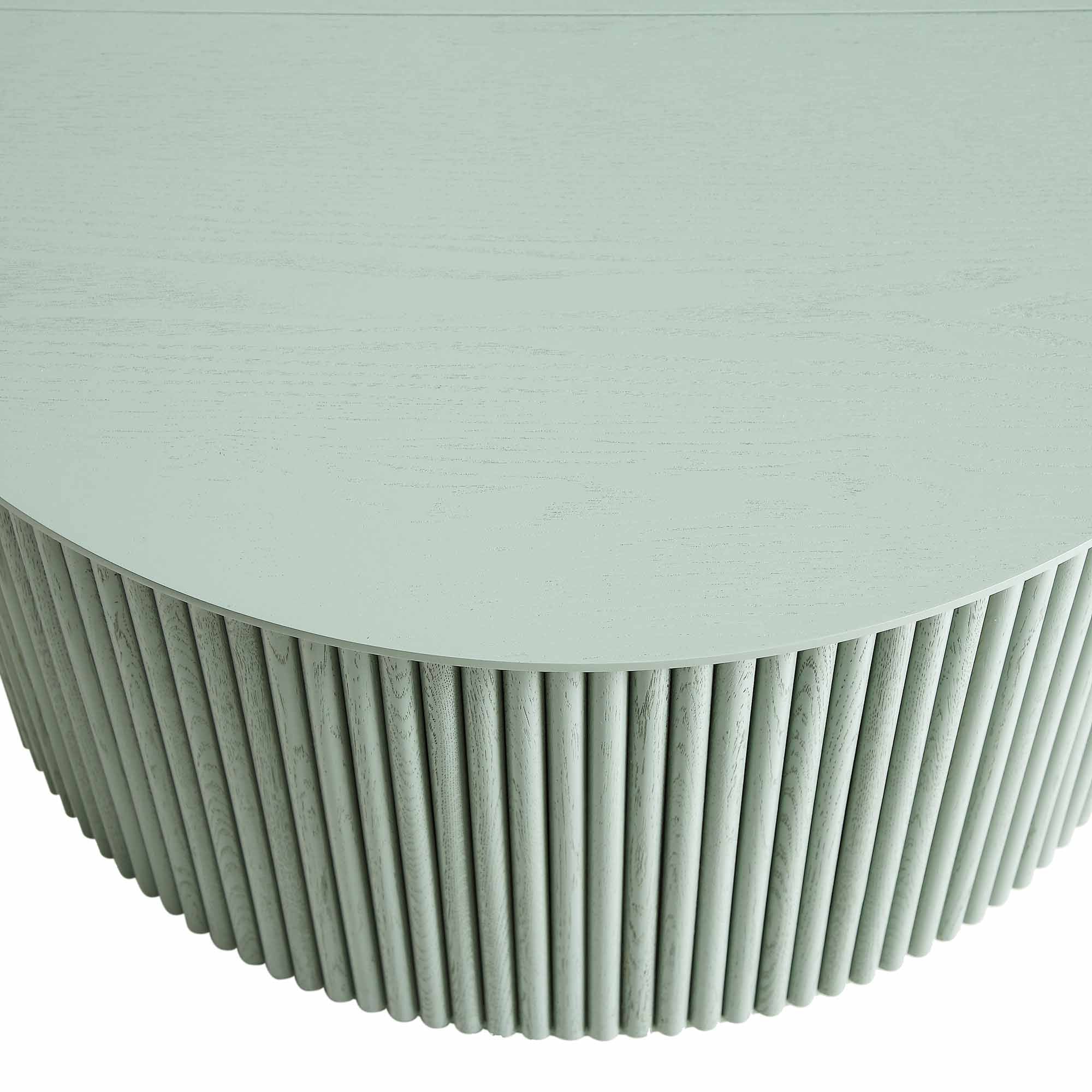 Maru Oak Round Coffee Table with Storage, Sage Green - Image 9