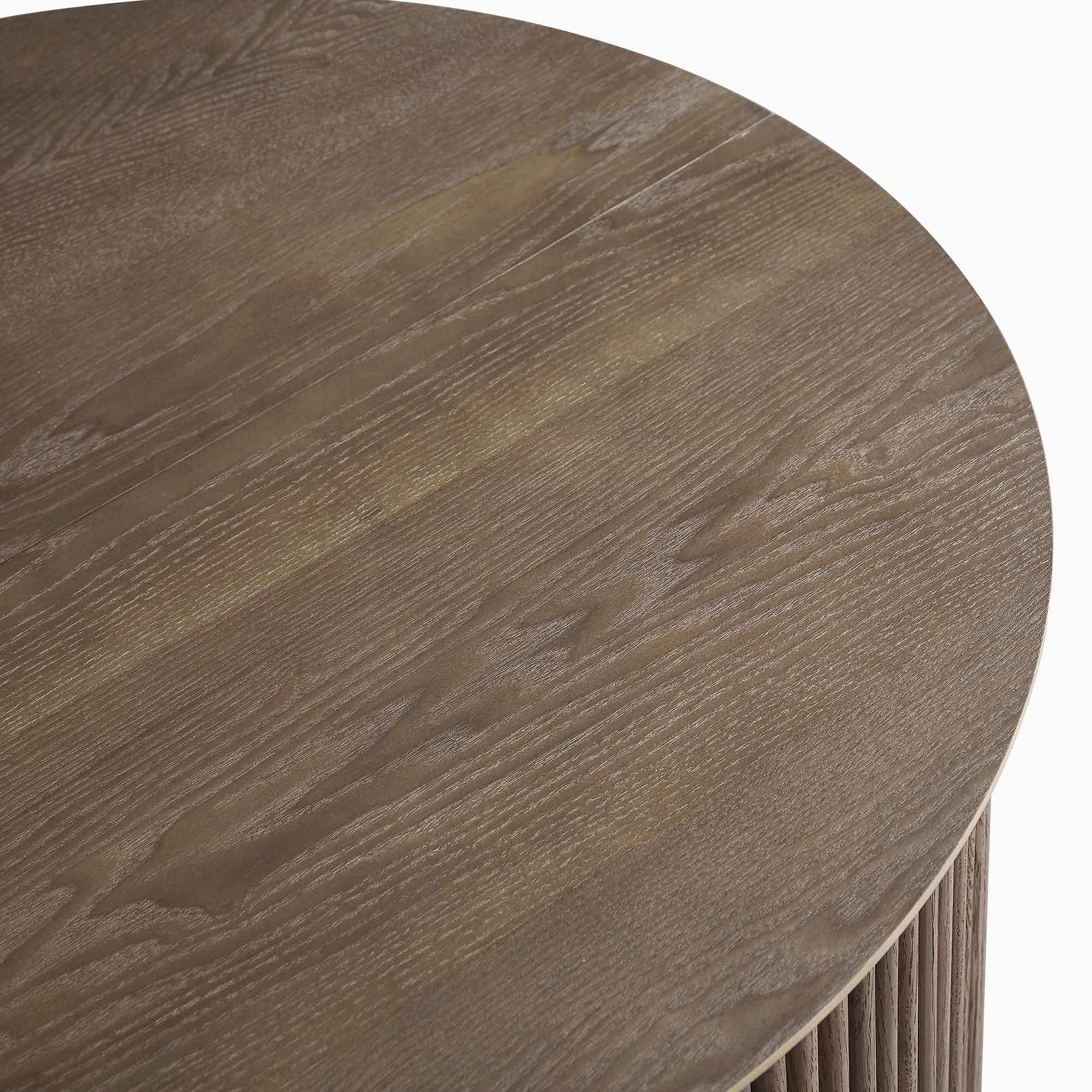 Maru Oak Round Coffee Table with Storage, Silver Oak - Image 8