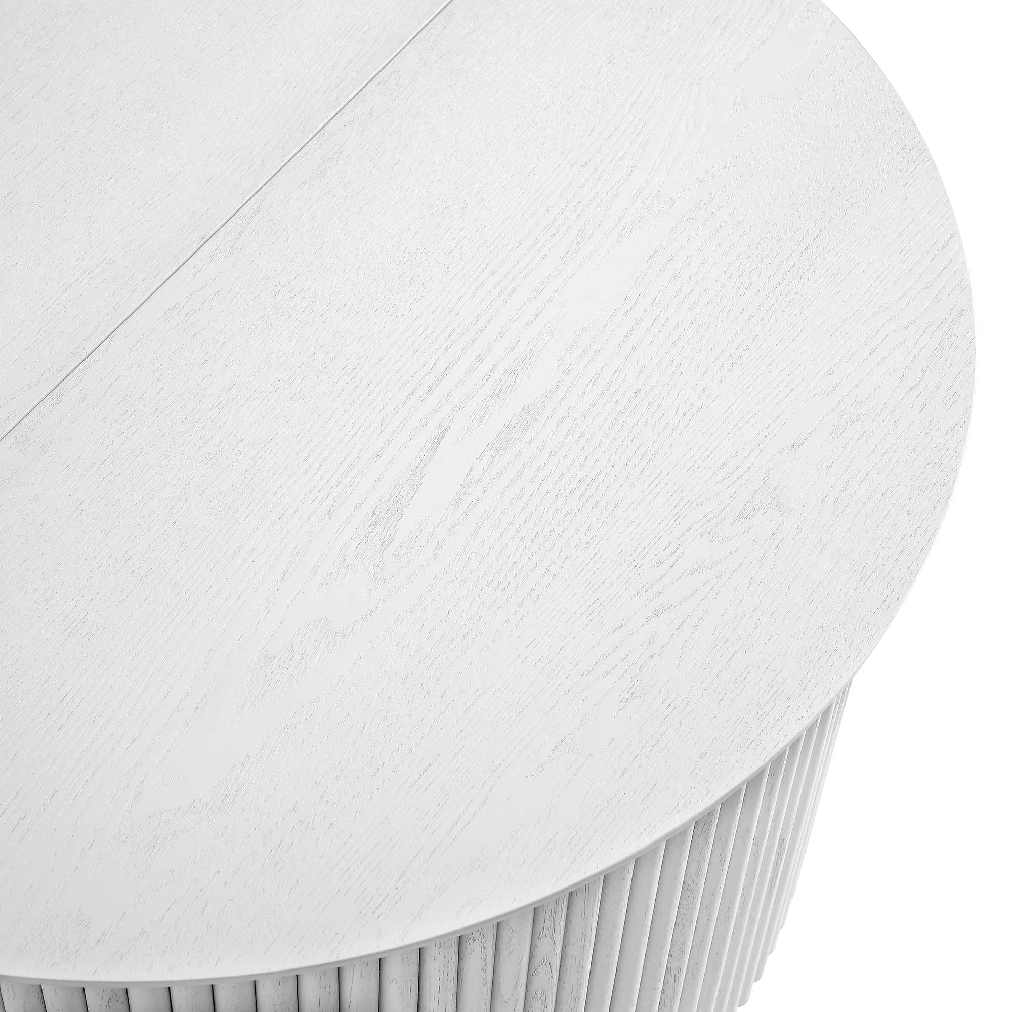 Maru Oak Round Coffee Table with Storage, Washed White - Image 10