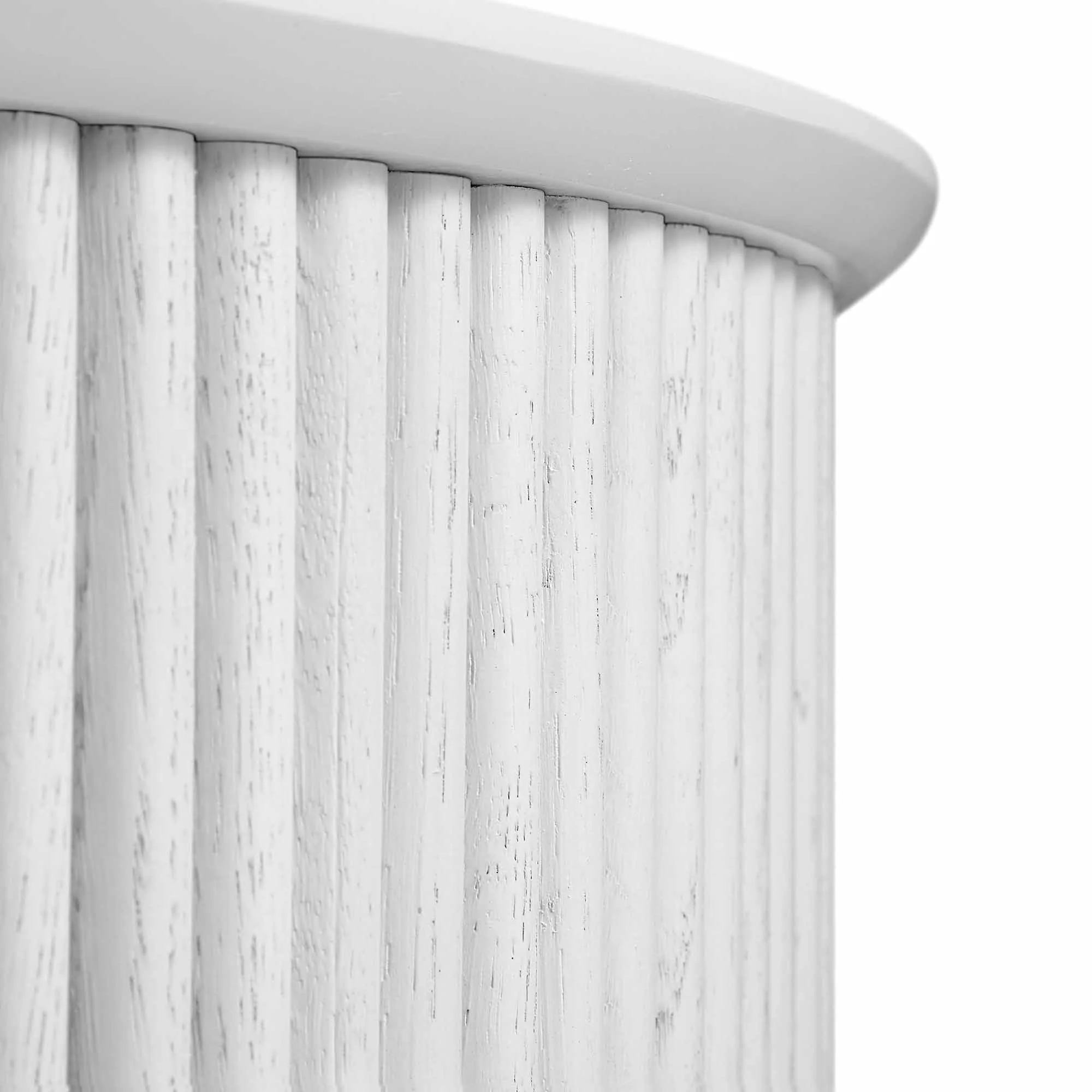 Maru Oak Round Coffee Table with Storage, Washed White - Image 11