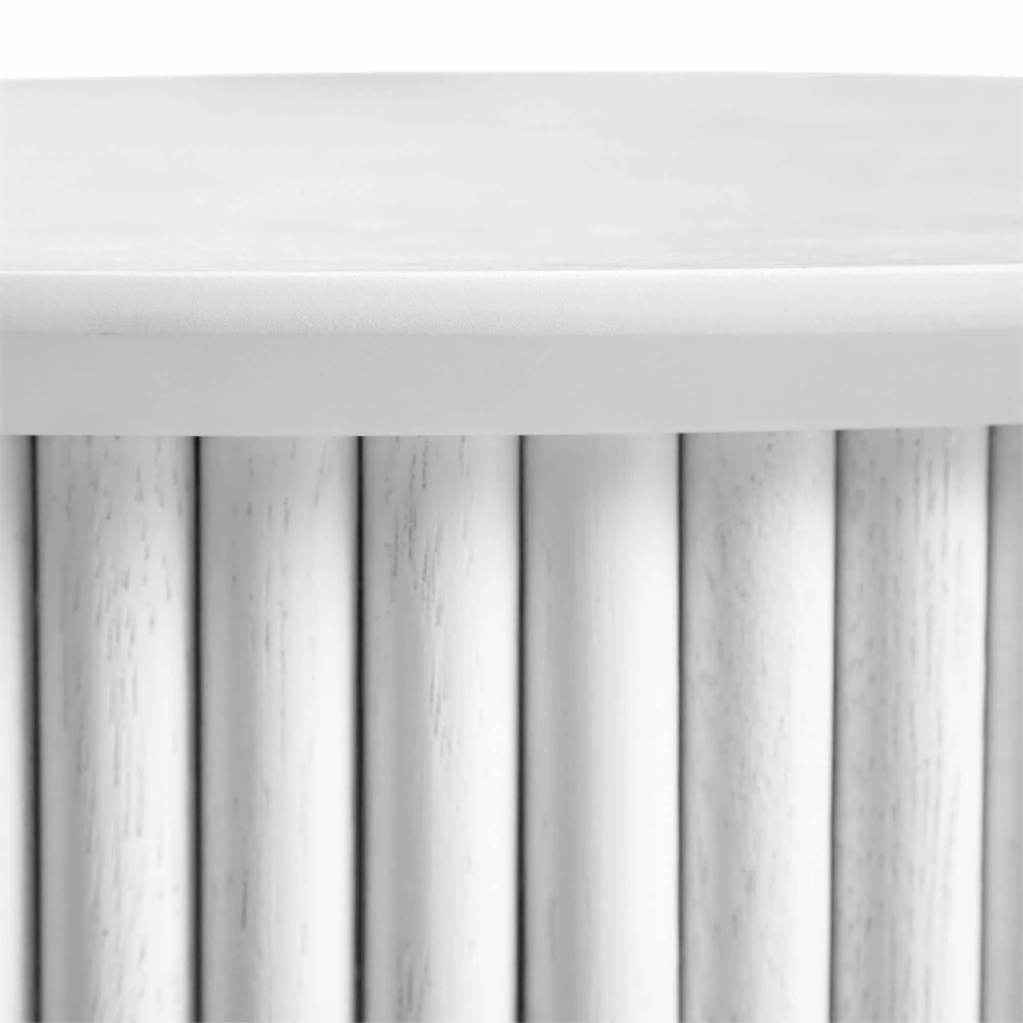 Maru Oak Round Coffee Table with Storage, Washed White - Image 12