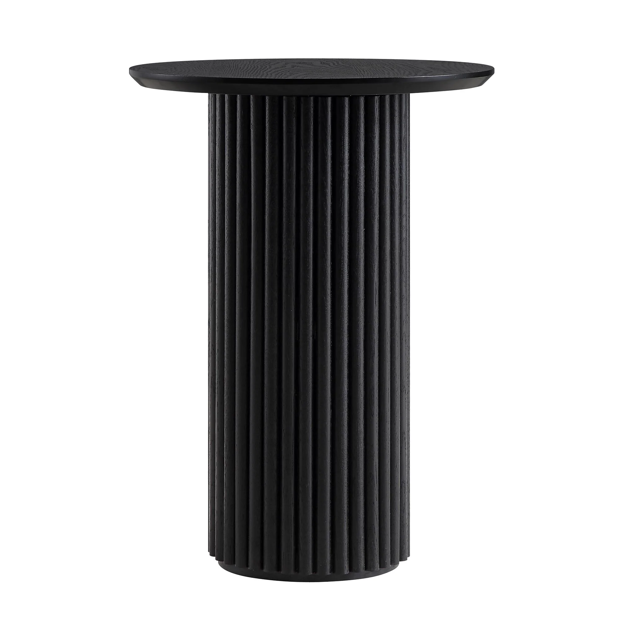 Maru Oak Round Side Table, Black - Image 4