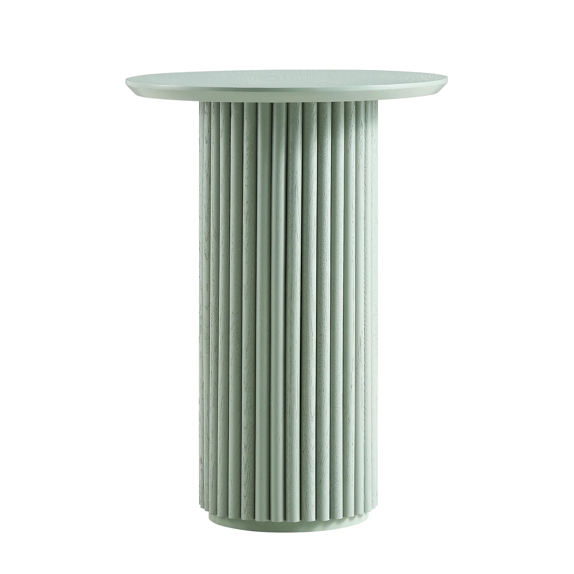 Maru Oak Round Side Table, Sage Green - Image 4