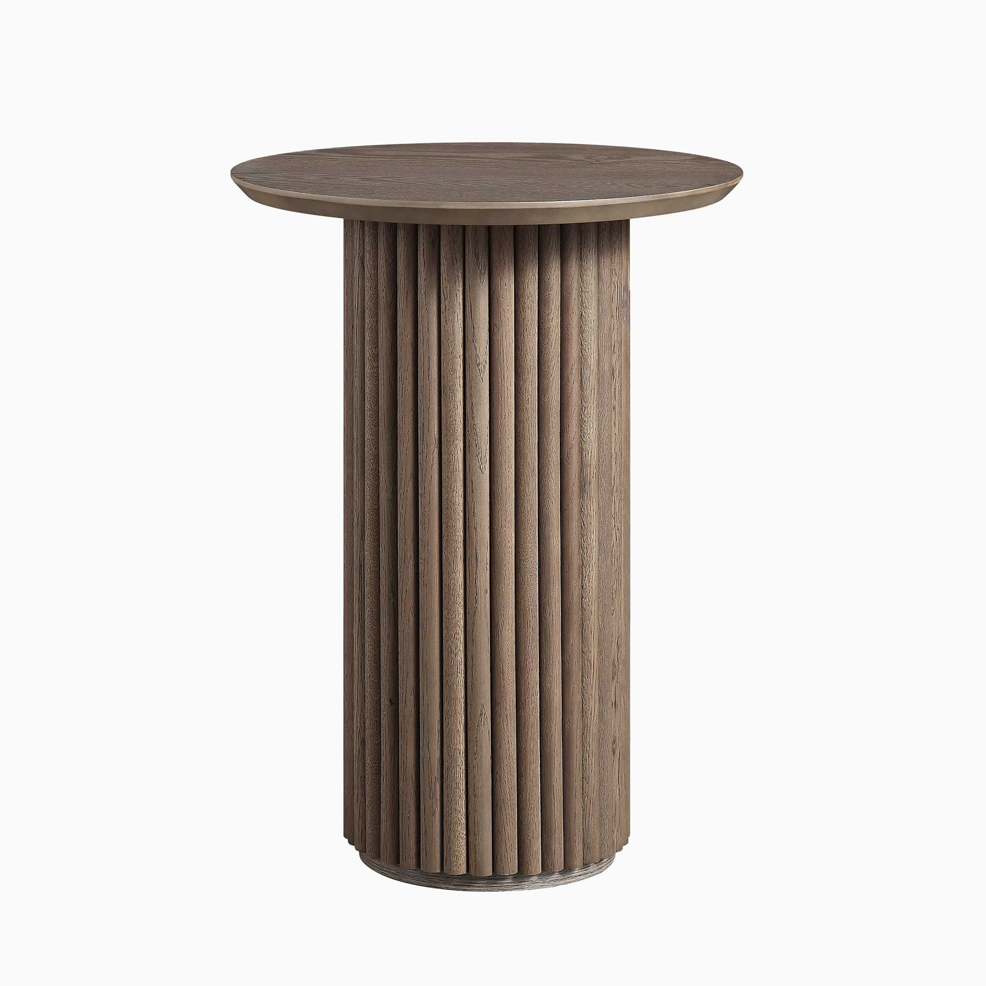 Maru Oak Round Side Table, Silver Oak - Image 4