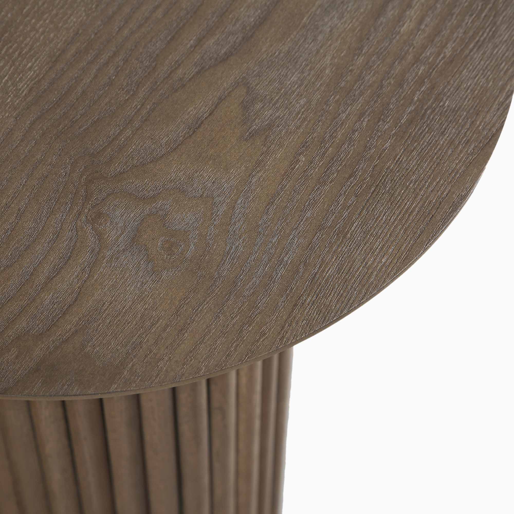 Maru Oak Round Side Table, Silver Oak - Image 7