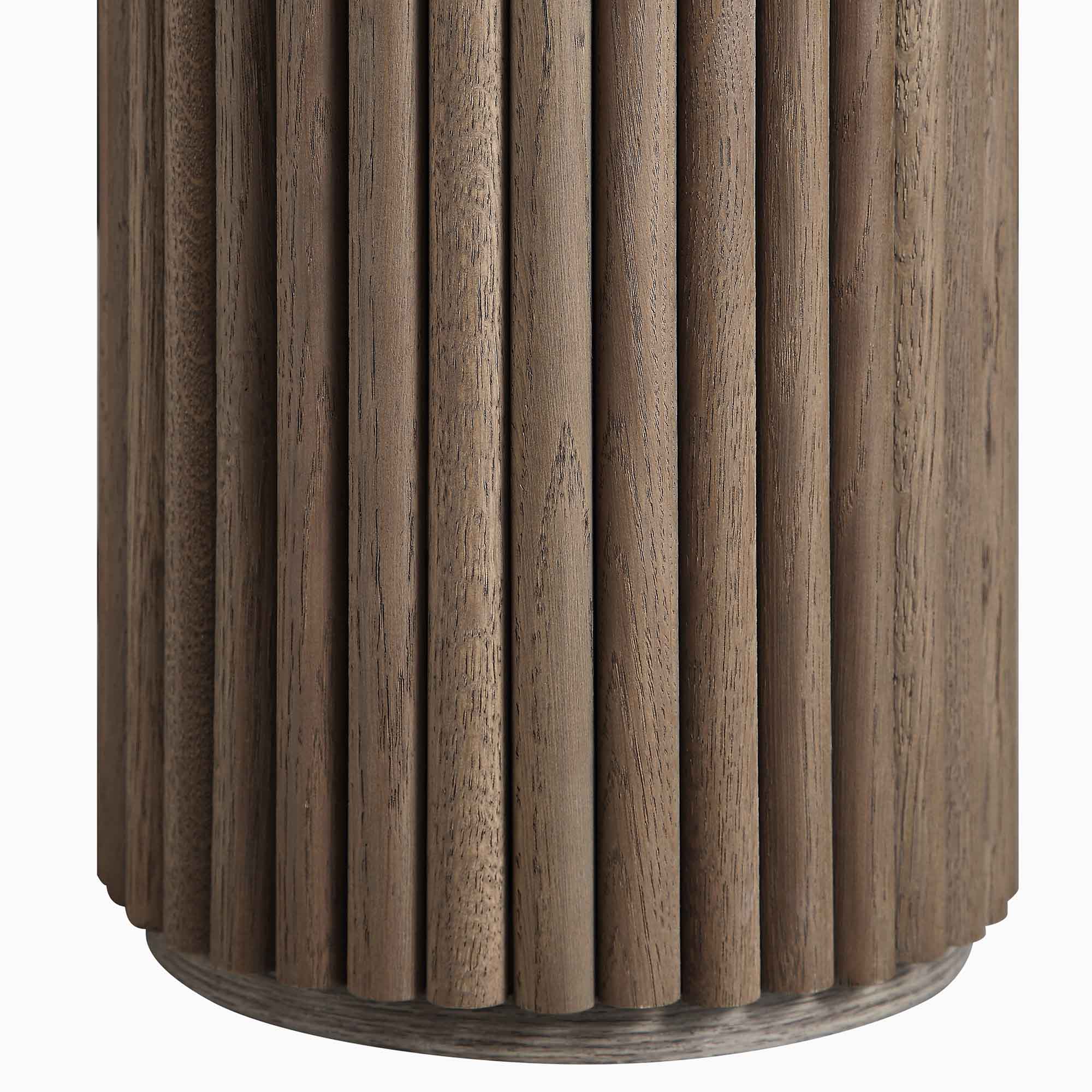 Maru Oak Round Side Table, Silver Oak - Image 9
