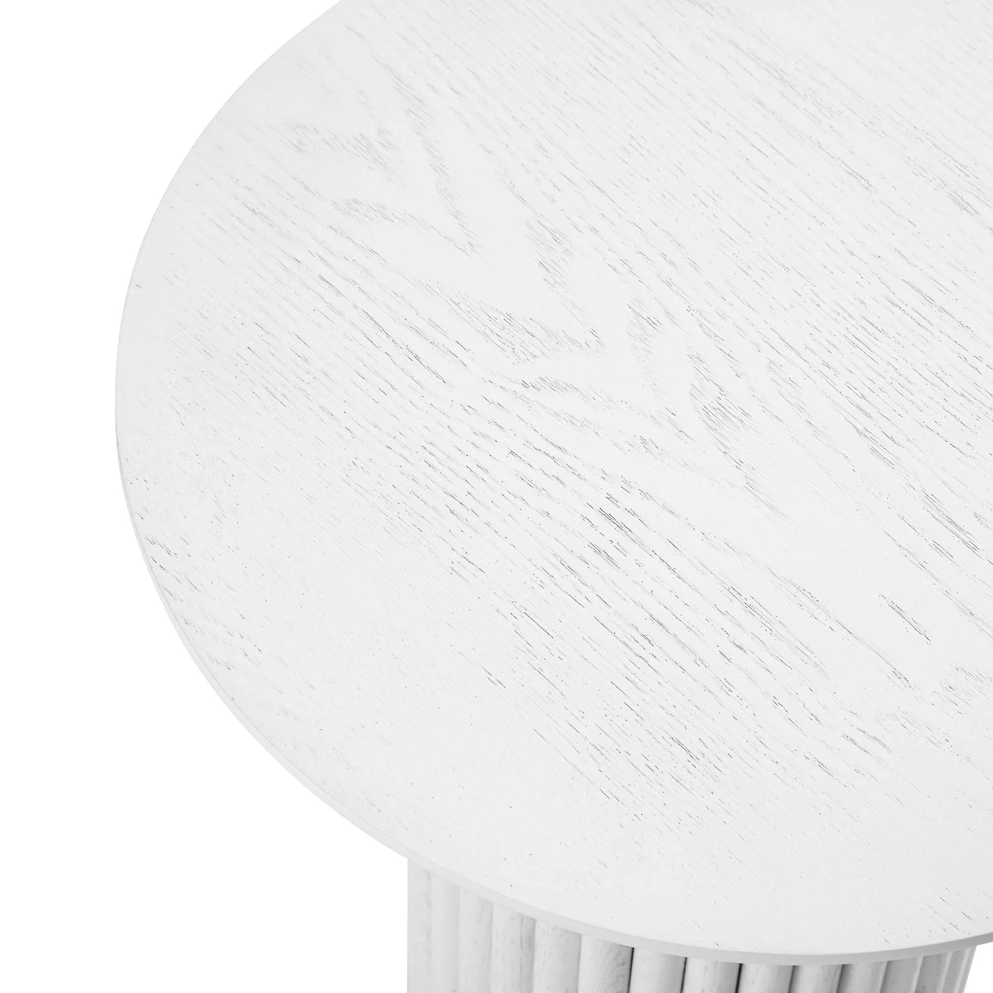 Maru Oak Round Side Table, Washed White - Image 6