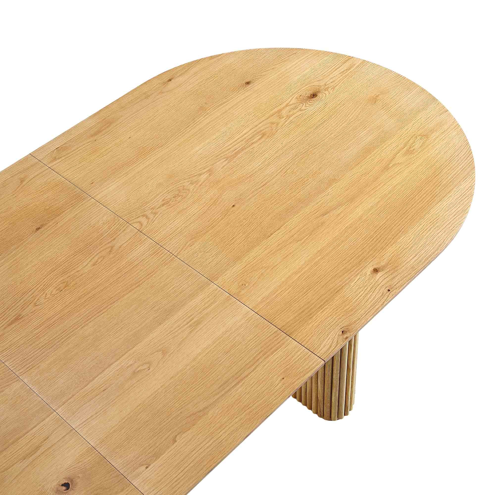 Maru Oval 6-8 Seater Extending Oak Pedestal Dining Table, Oak - Image 10