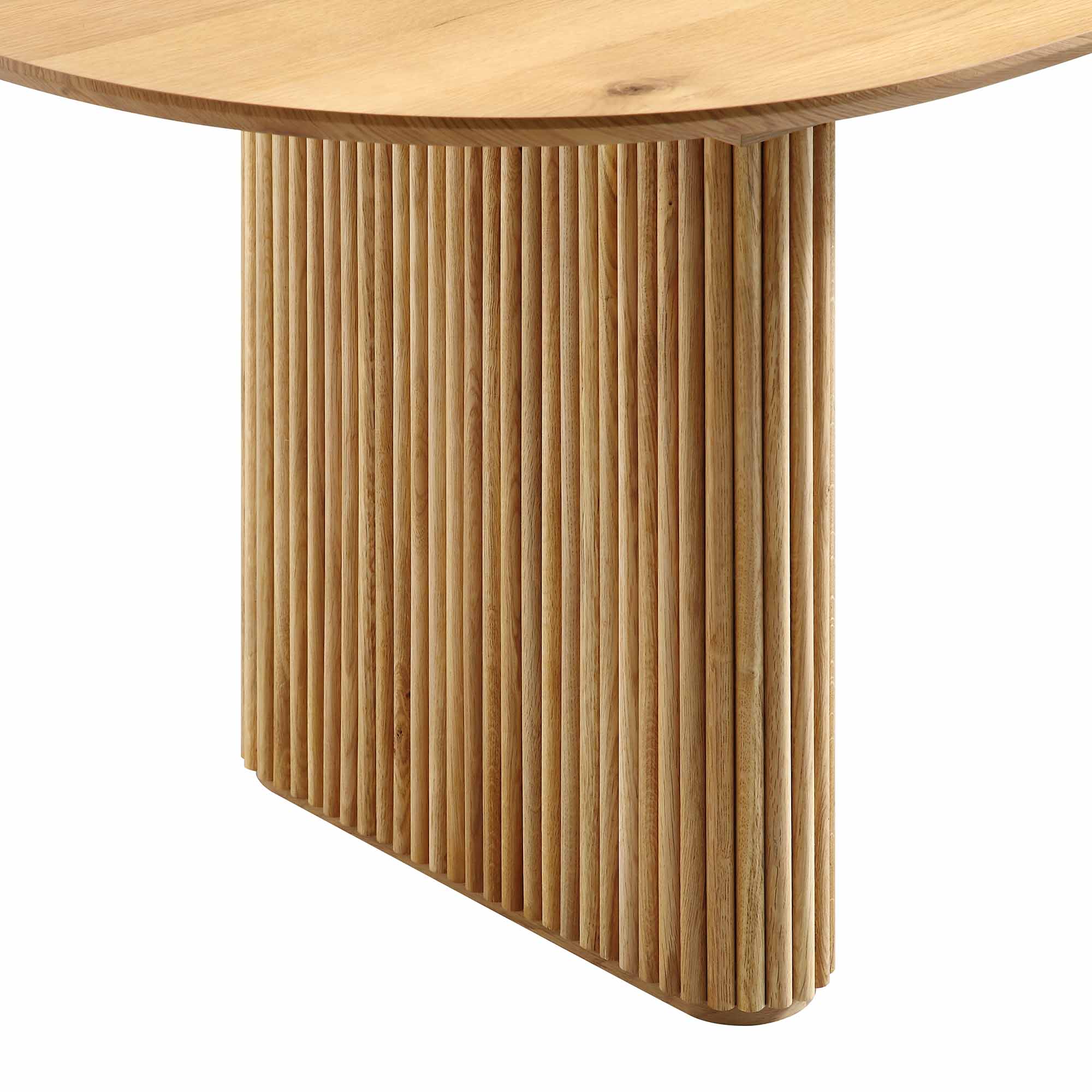 Maru Oval 6-8 Seater Extending Oak Pedestal Dining Table, Oak - Image 13