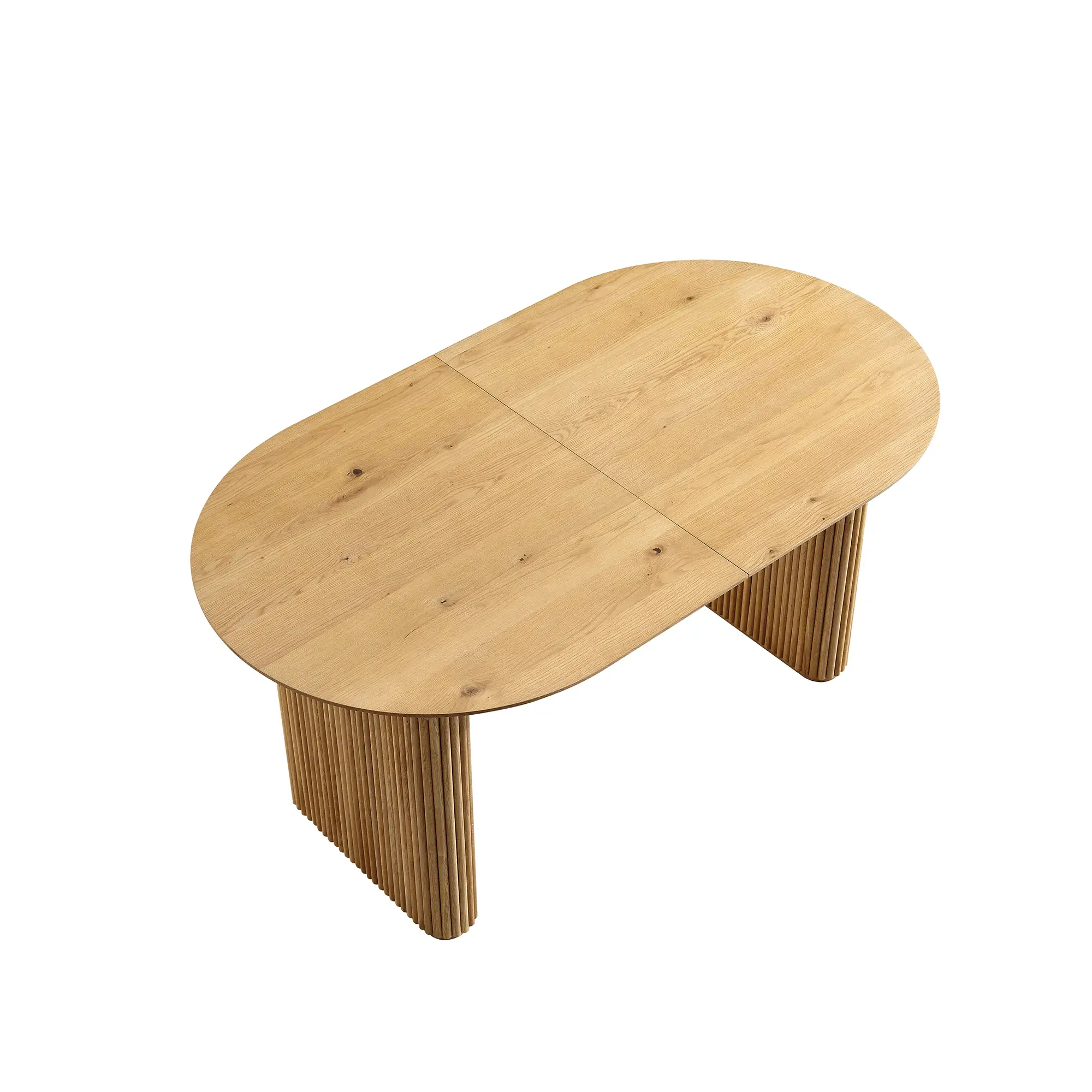 Maru Oval 6-8 Seater Extending Oak Pedestal Dining Table, Oak - Image 4