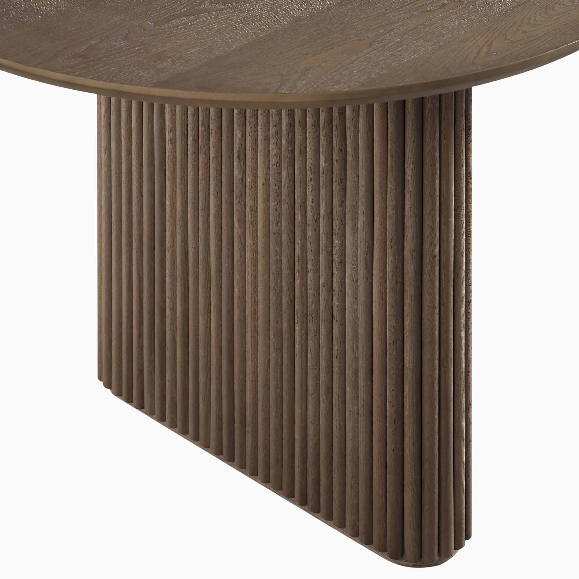 Maru Oval 6-8 Seater Extending Oak Pedestal Dining Table, Silver Oak - Image 14