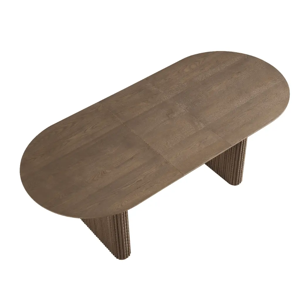 Maru Oval 6-8 Seater Extending Oak Pedestal Dining Table, Silver Oak - Image 6
