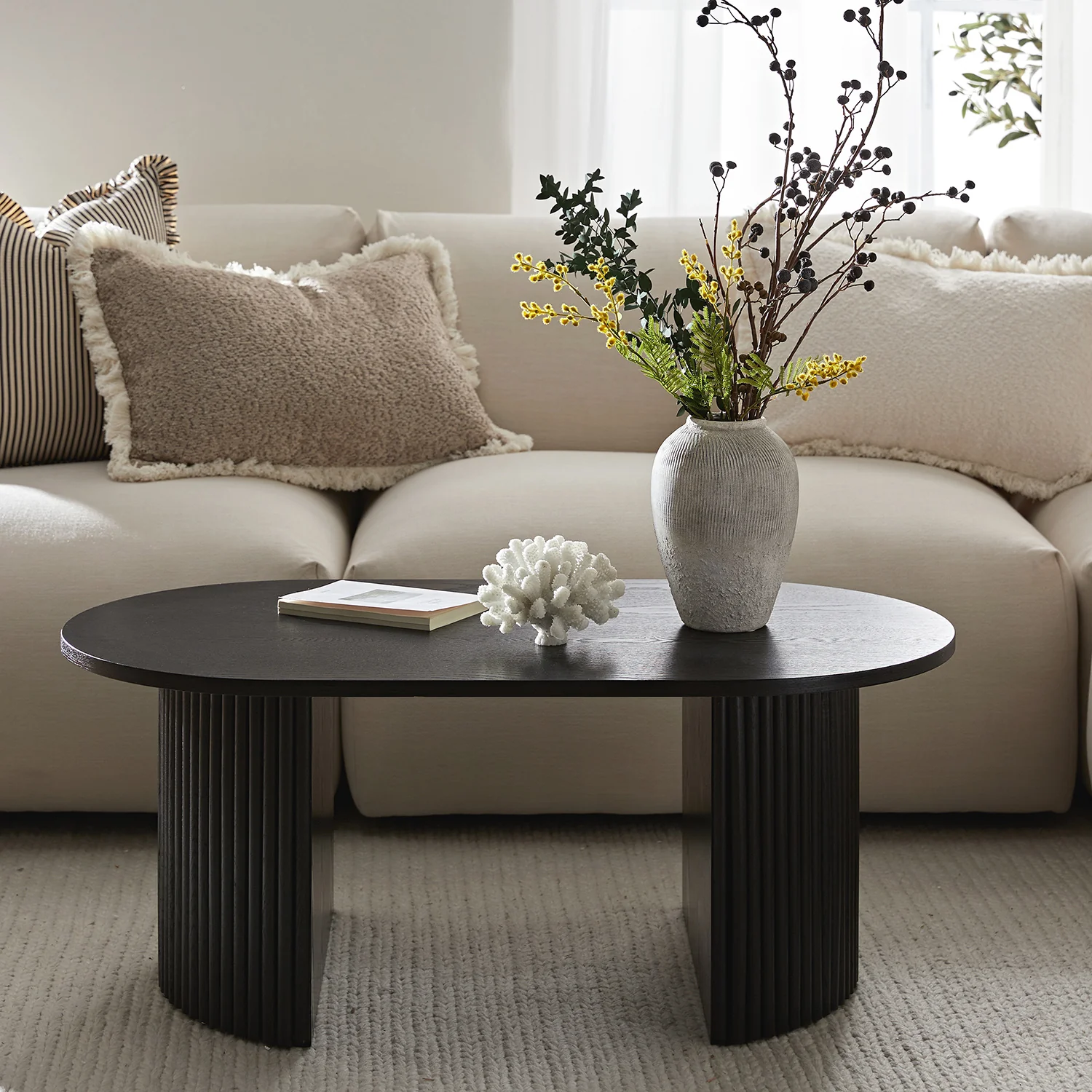Maru Oval Coffee Table, Black - Image 2