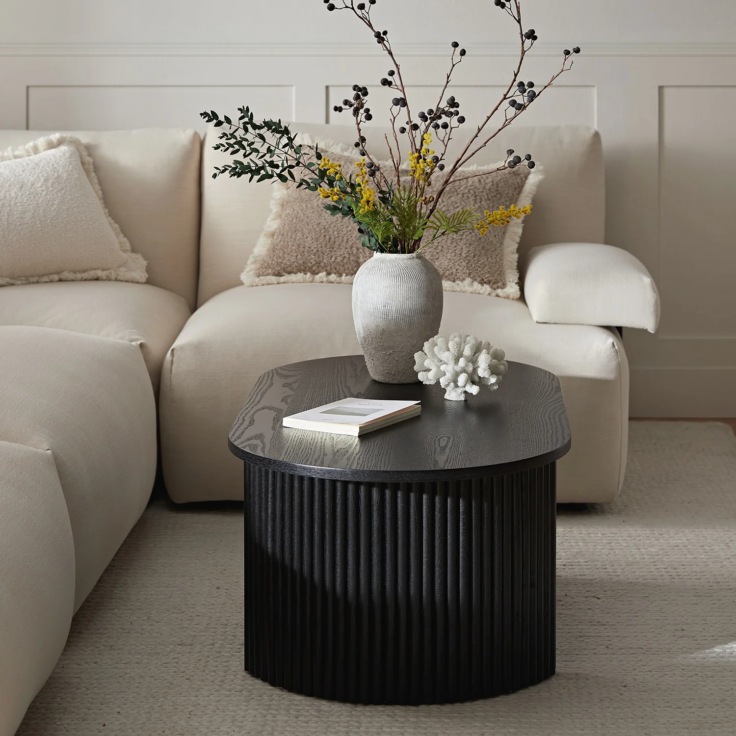 Maru Oval Coffee Table, Black - Image 3