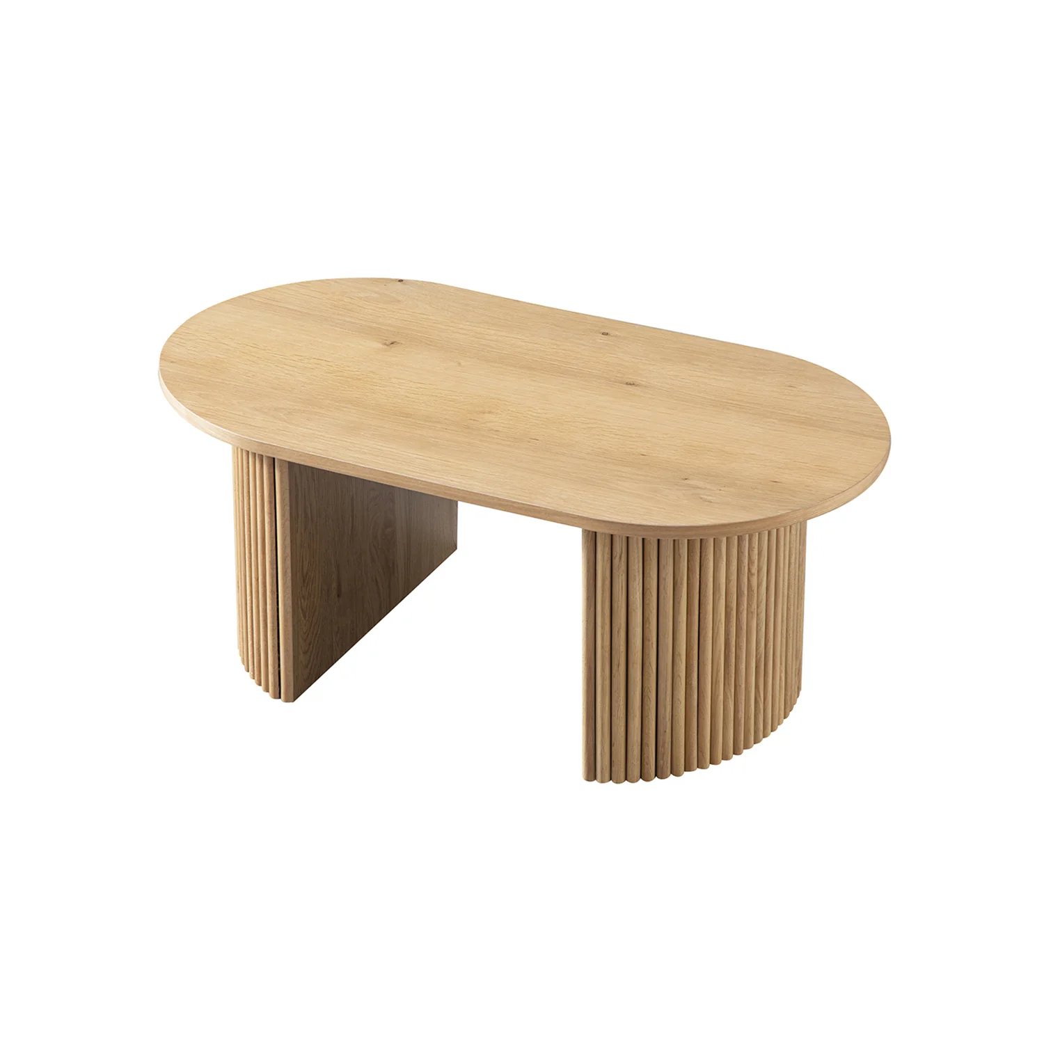 Maru Oval Coffee Table, Oak - Image 8
