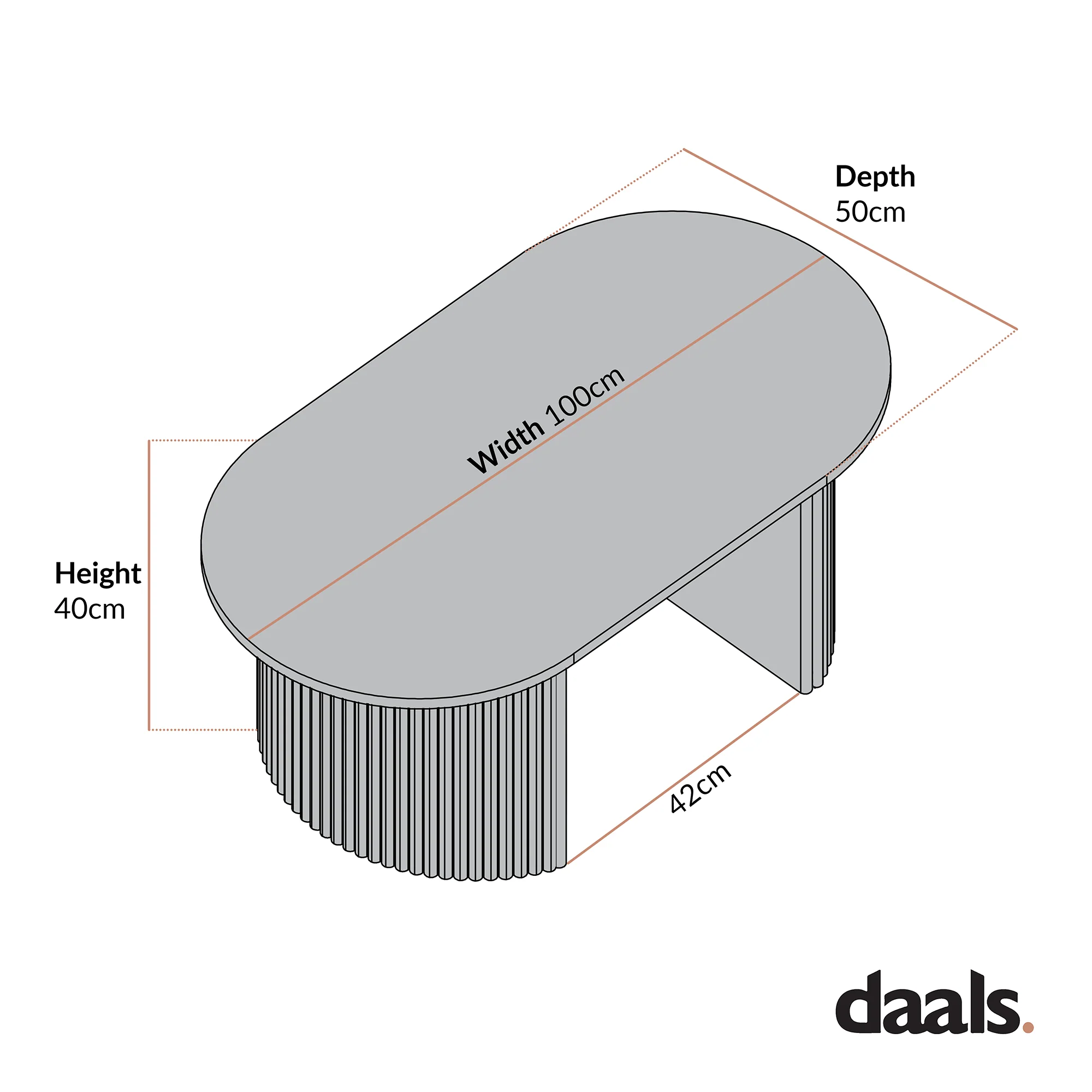 Maru Oval Coffee Table, Black - Image 8