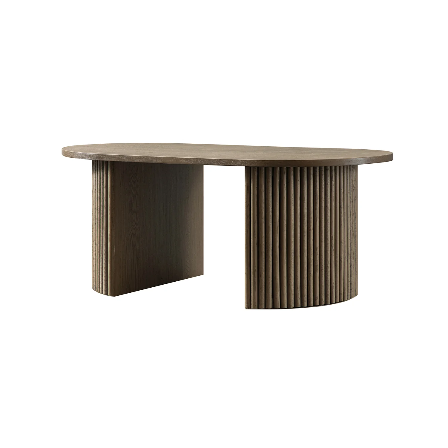 Maru Oval Coffee Table, Silver Oak - Image 10