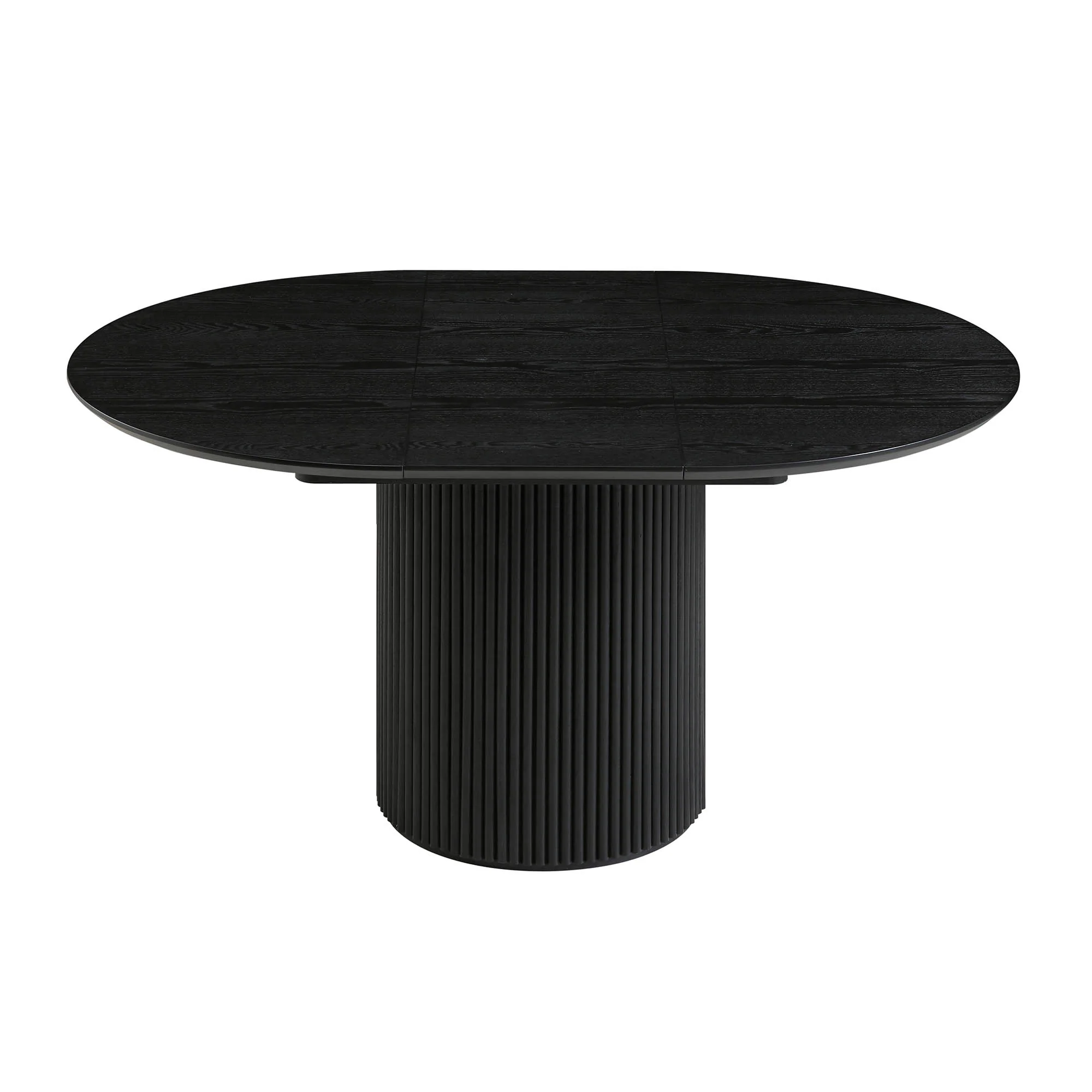 Maru Round 4-6 Seater Extending Oak Pedestal Dining Table, Black - Image 7