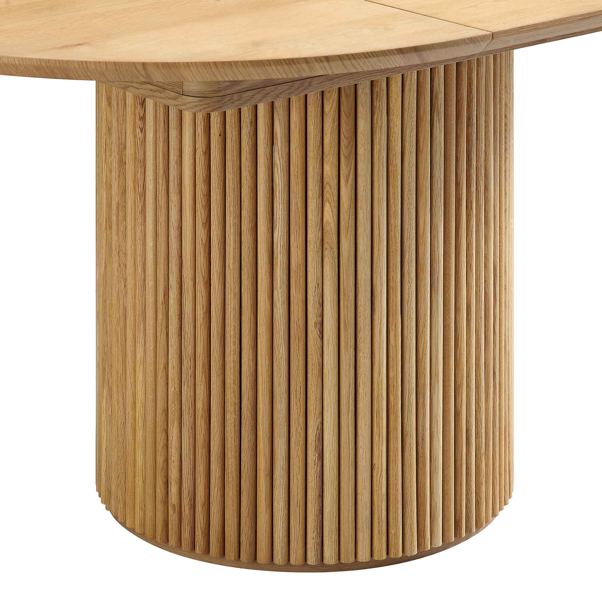 Maru Round 4-6 Seater Extending Oak Pedestal Dining Table, Oak - Image 15