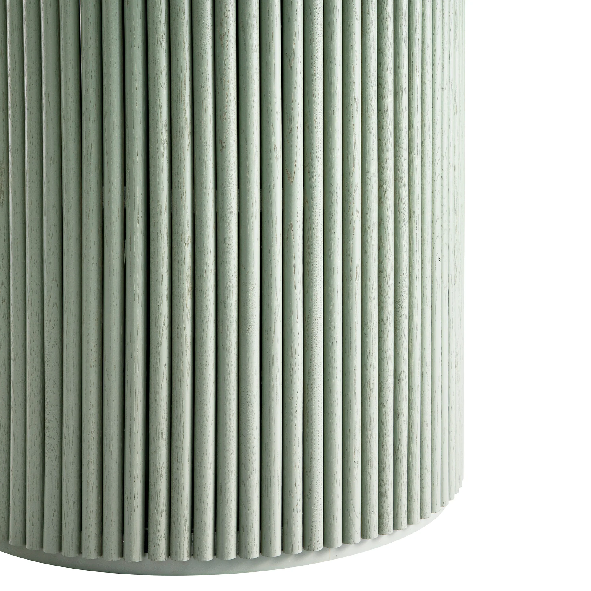 Maru Round 4-6 Seater Extending Oak Pedestal Dining Table, Sage Green - Image 16