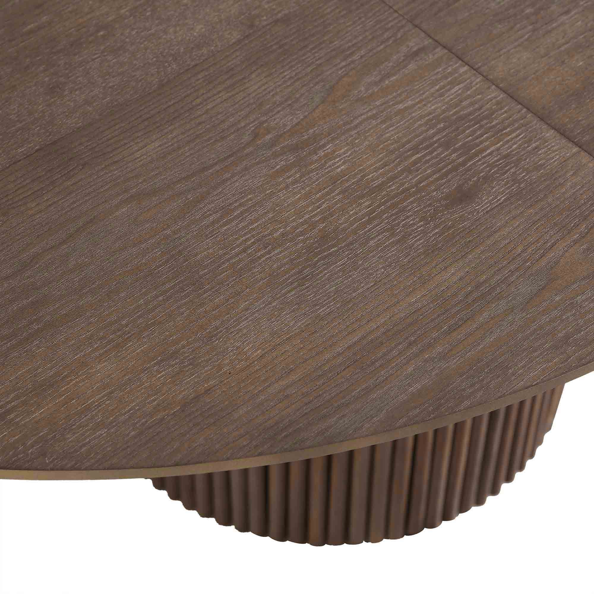 Maru Round 4-6 Seater Extending Oak Pedestal Dining Table, Silver Oak - Image 15