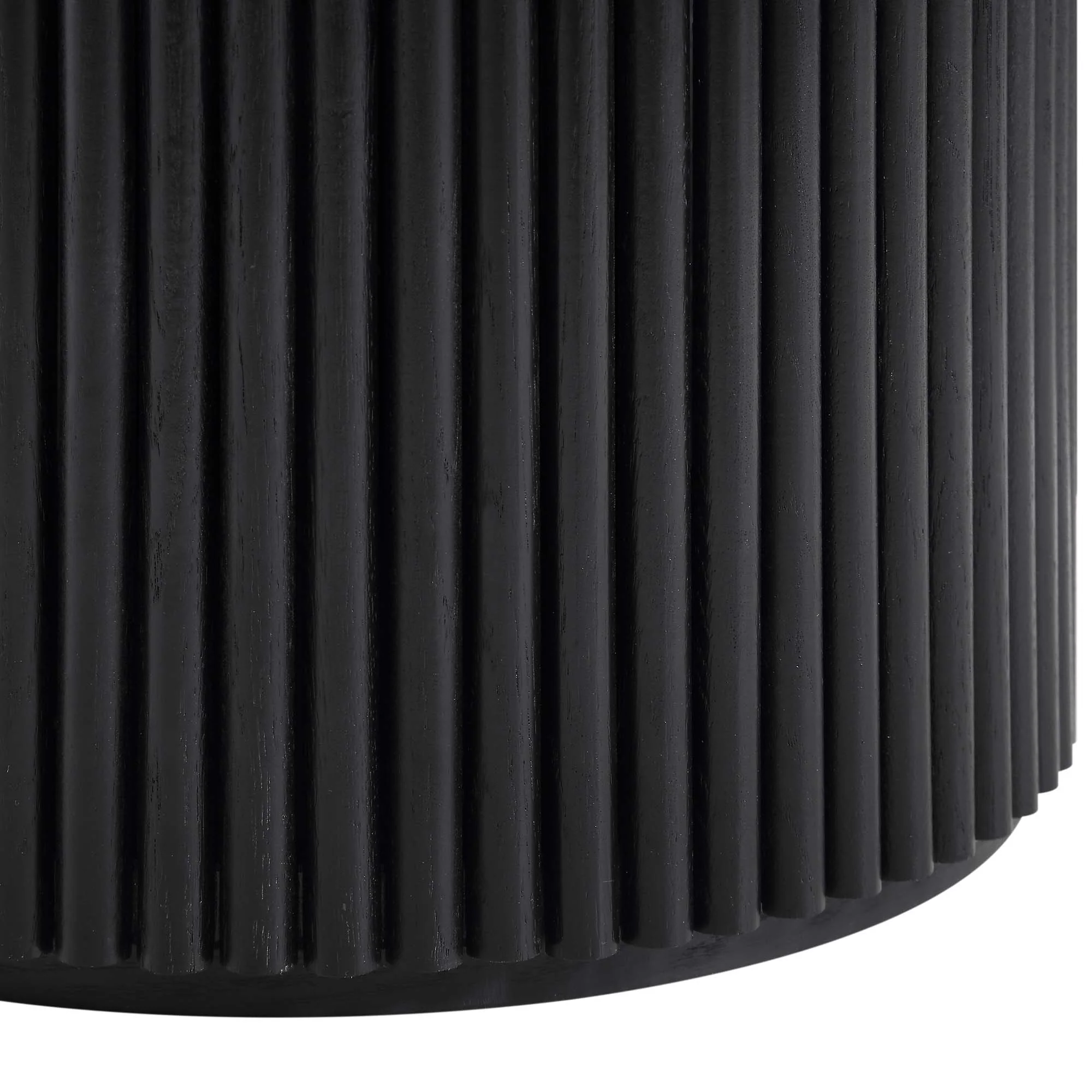 Maru Round Oak Pedestal Coffee Table, Black - Image 7