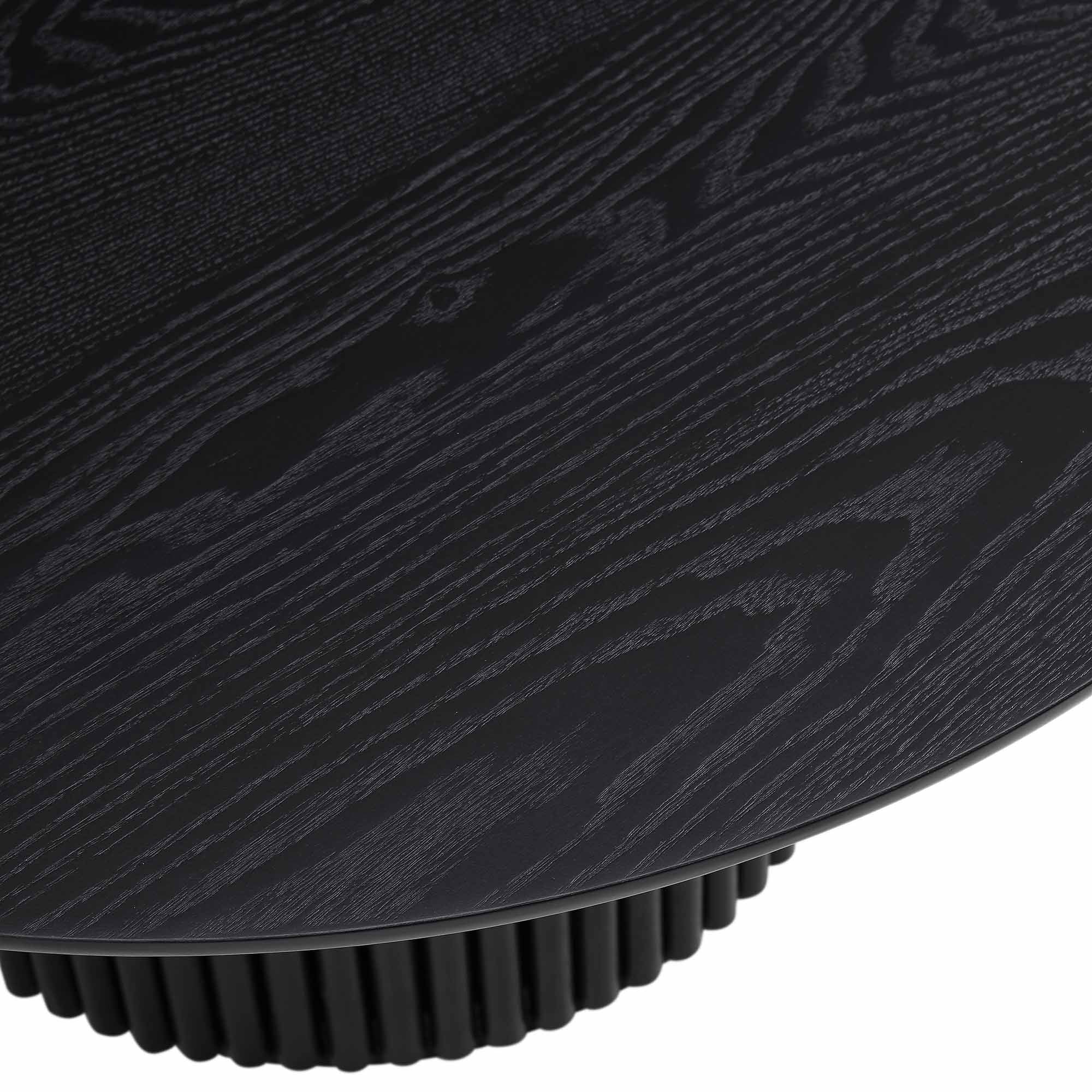 Maru Round Oak Pedestal Coffee Table, Black - Image 8