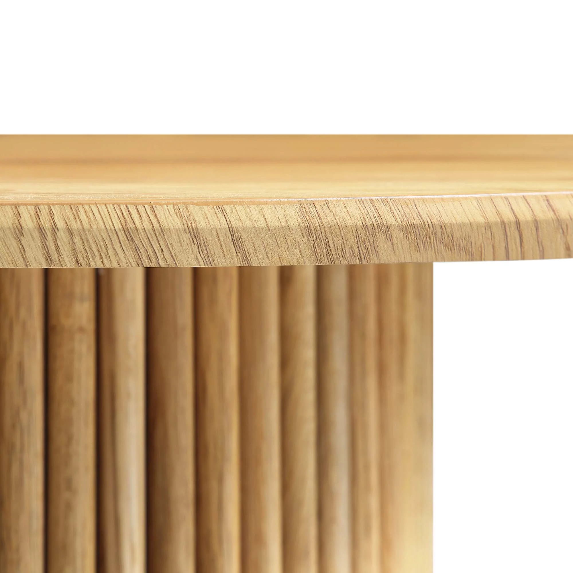 Maru Round Oak Pedestal Coffee Table, Oak - Image 7