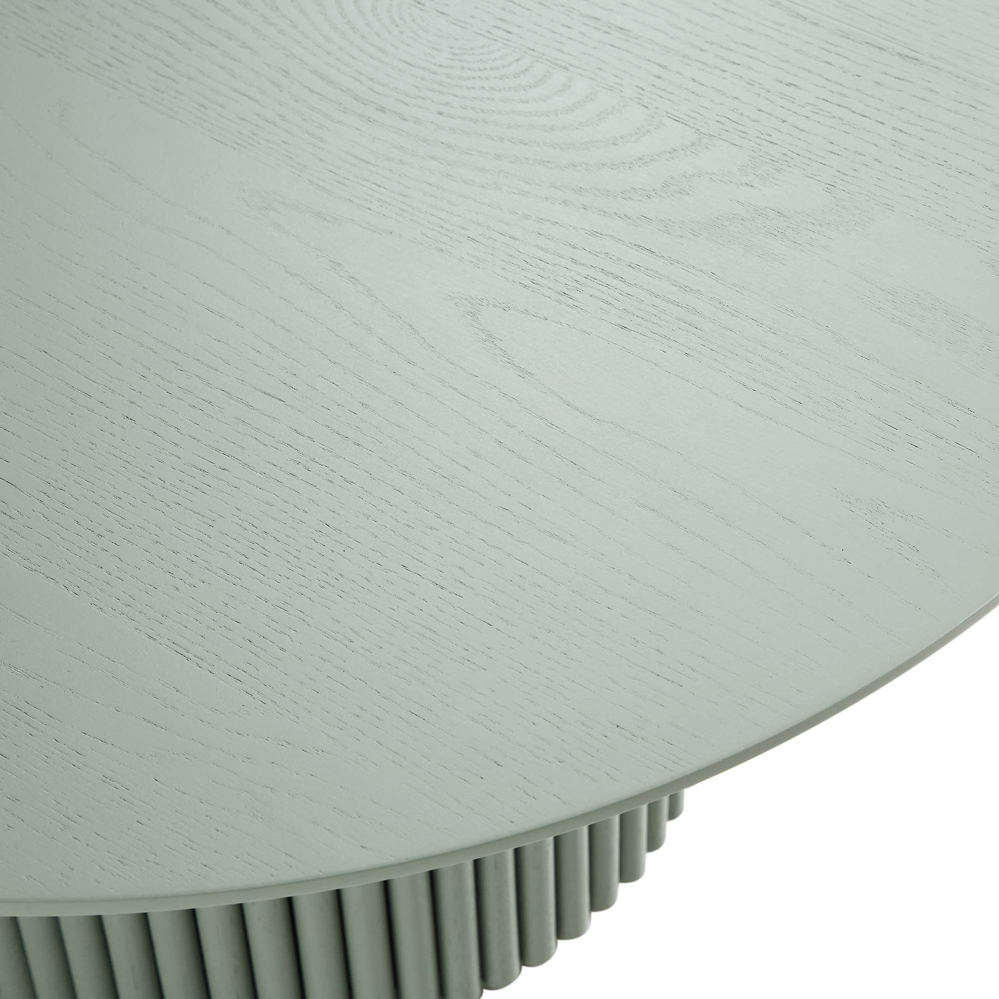 Maru Round Oak Pedestal Coffee Table, Sage Green - Image 6