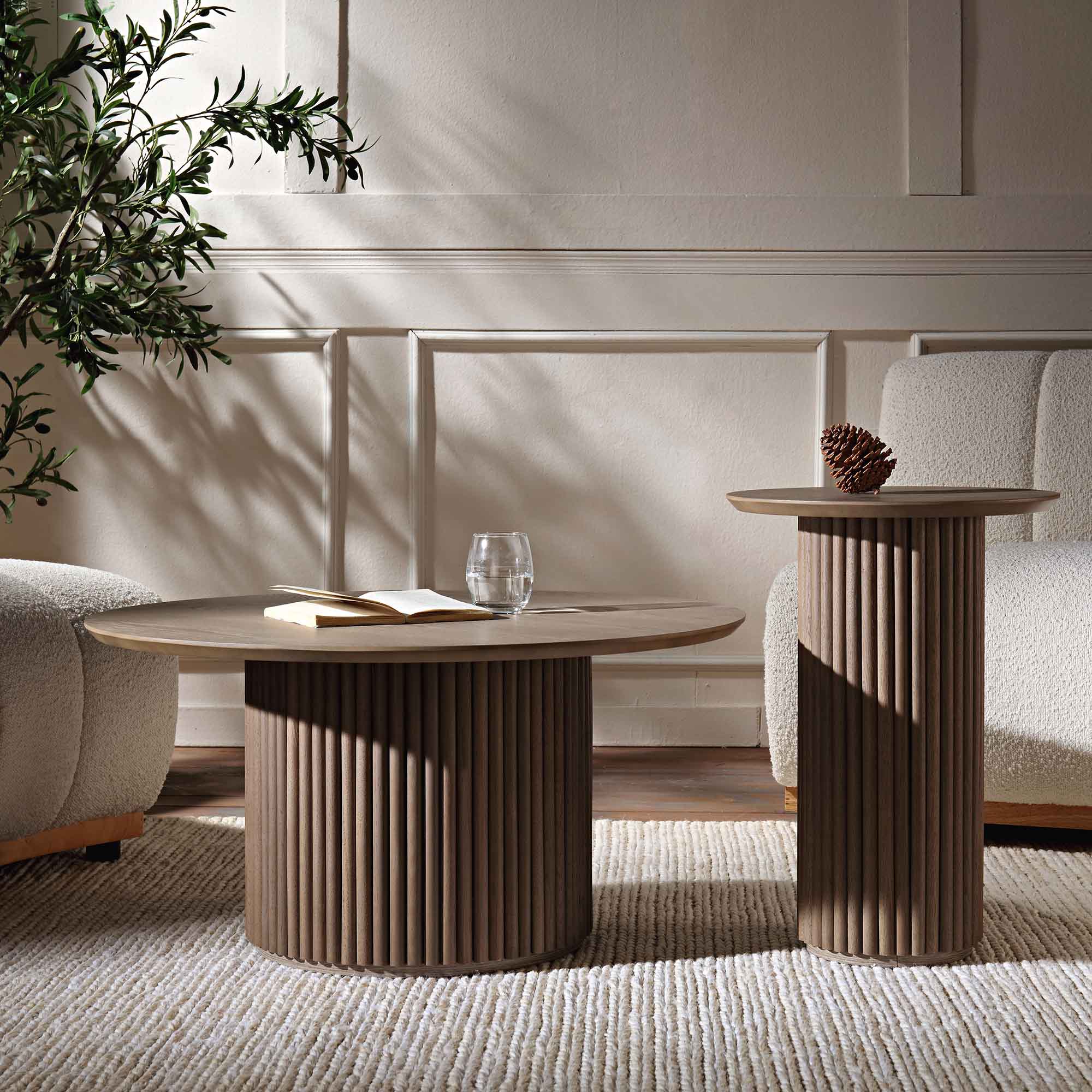 Maru Oak Round Side Table, Silver Oak - Image 3
