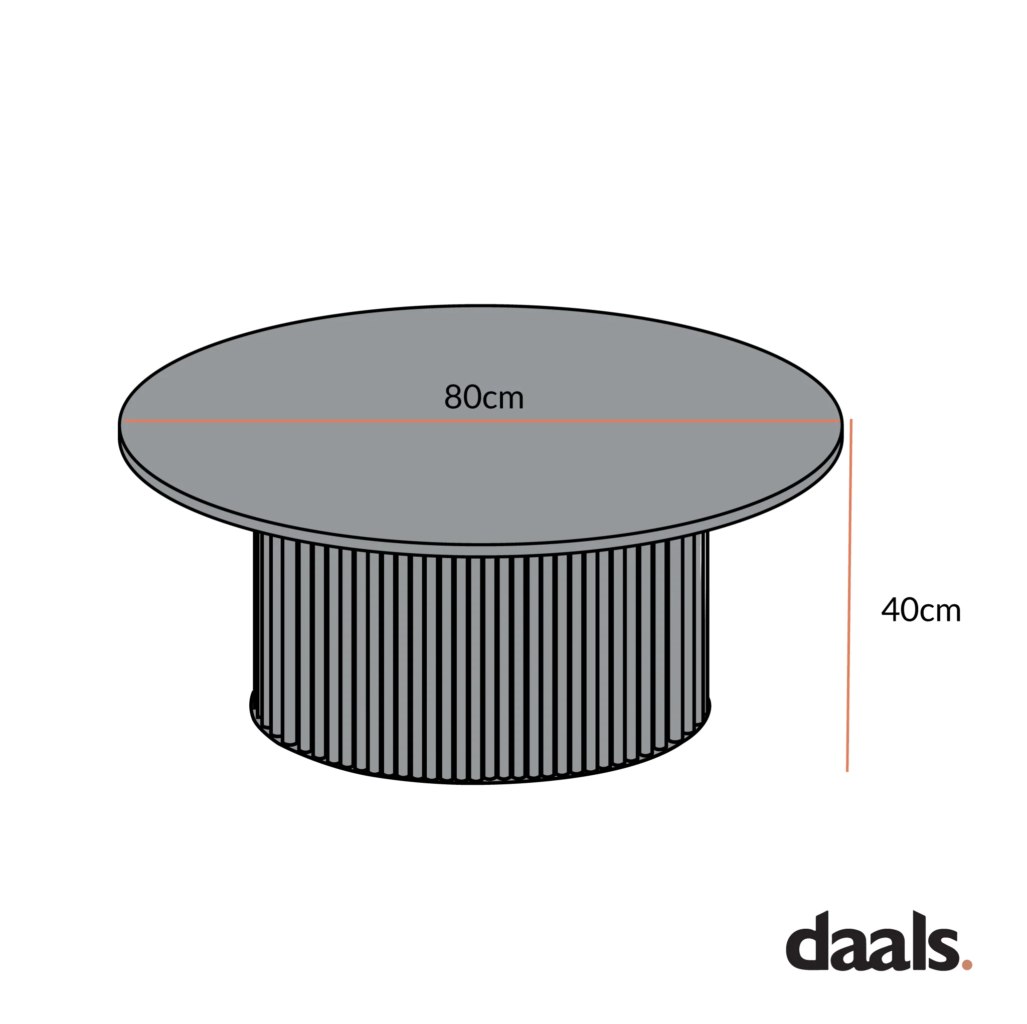 Maru Round Oak Pedestal Coffee Table, Black - Image 5