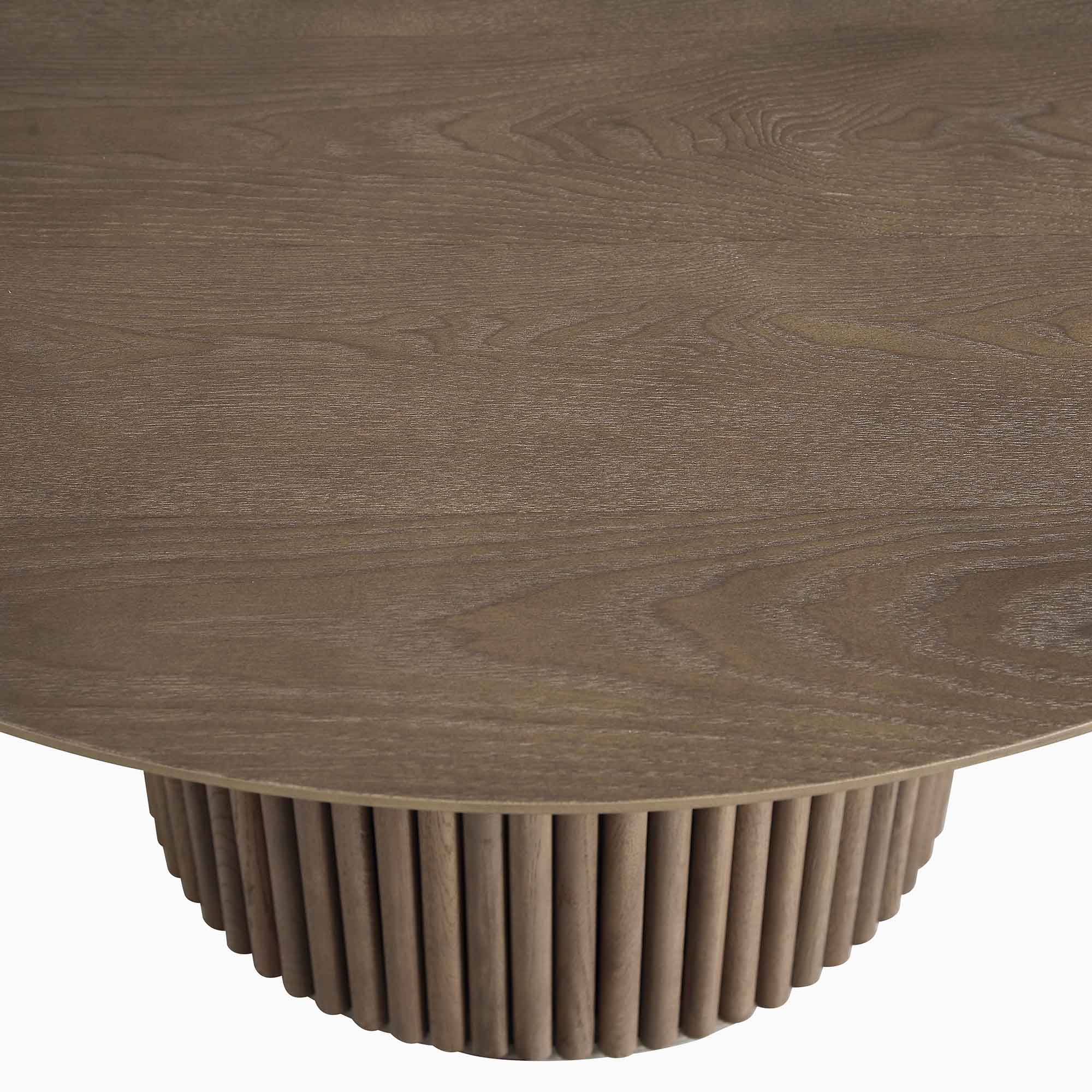 Maru Round Oak Pedestal Coffee Table, Silver Oak - Image 7