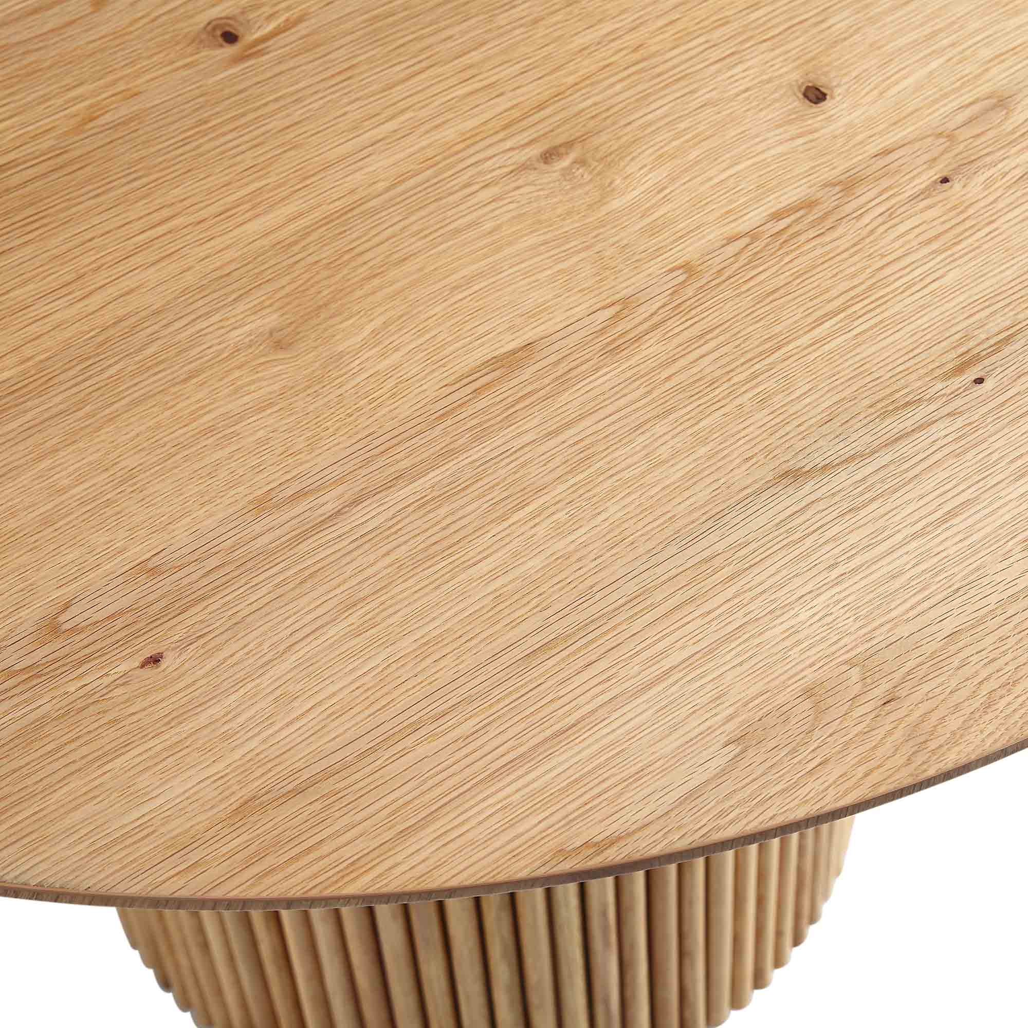 Maru Round Oak Pedestal Dining Table, Oak - Image 8