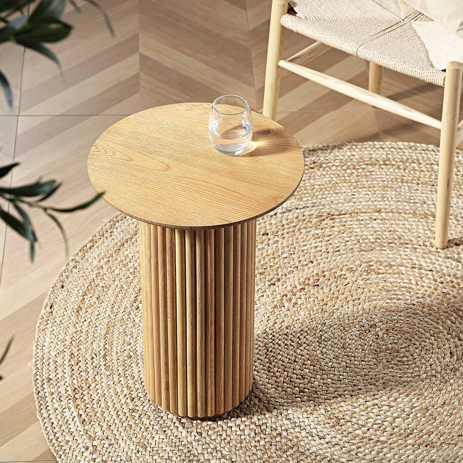 Maru Oak Round Side Table, Oak - Image 2