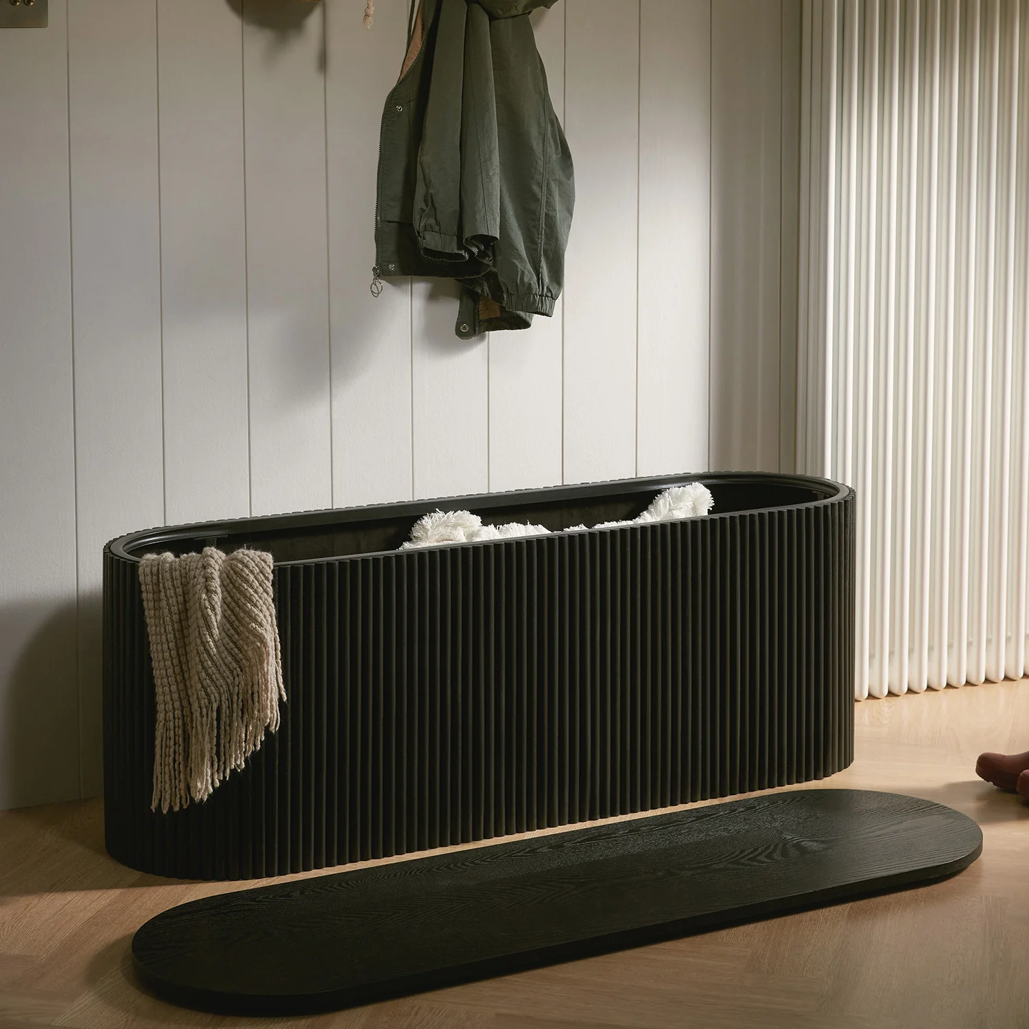 Maru Storage Ottoman Bench, Black - Image 3
