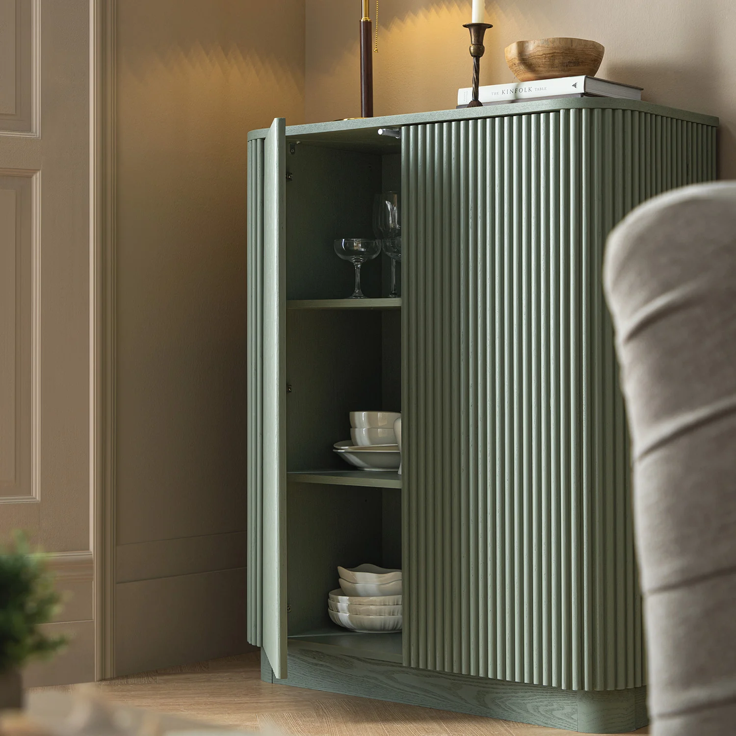Maru Tall Cabinet, Sage Green - Image 4