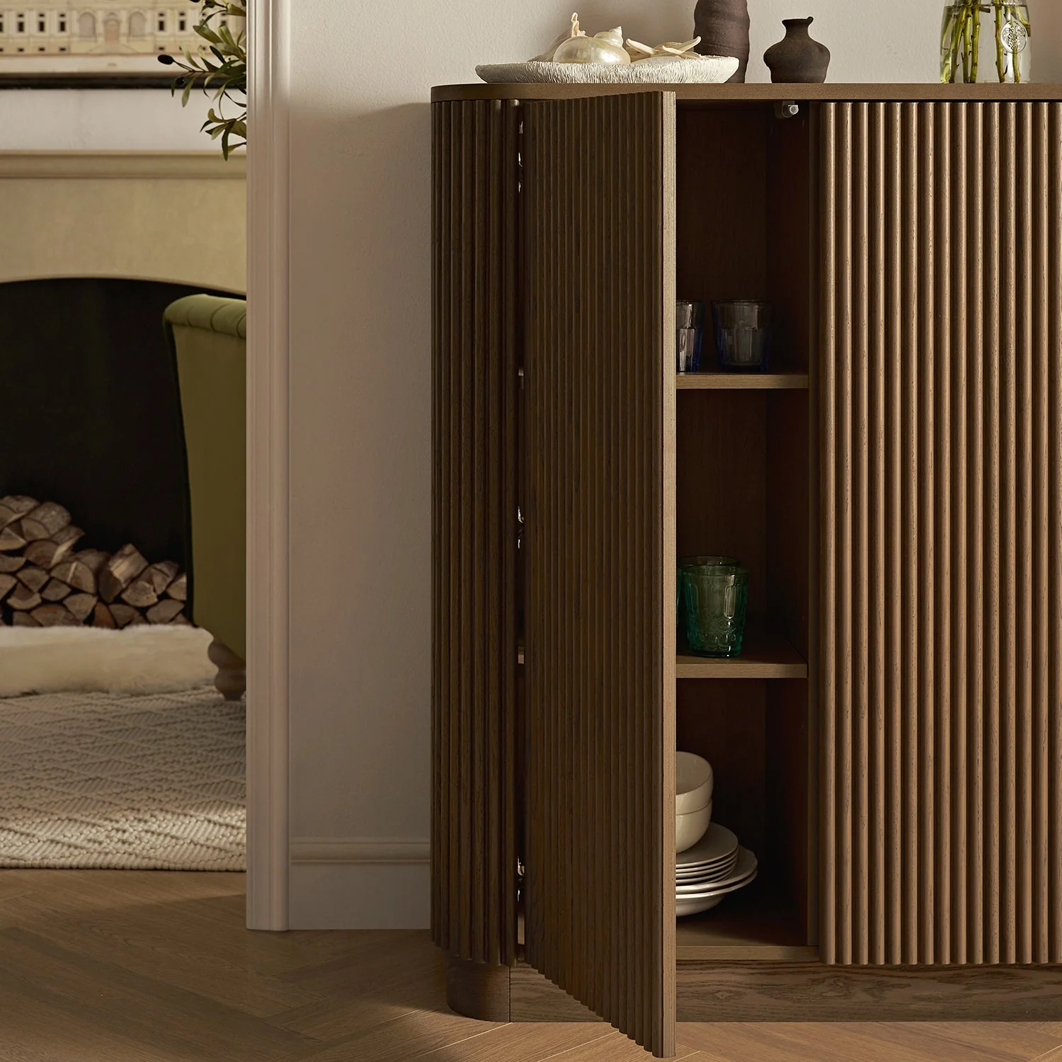 Maru Tall Cabinet, Silver Oak - Image 4