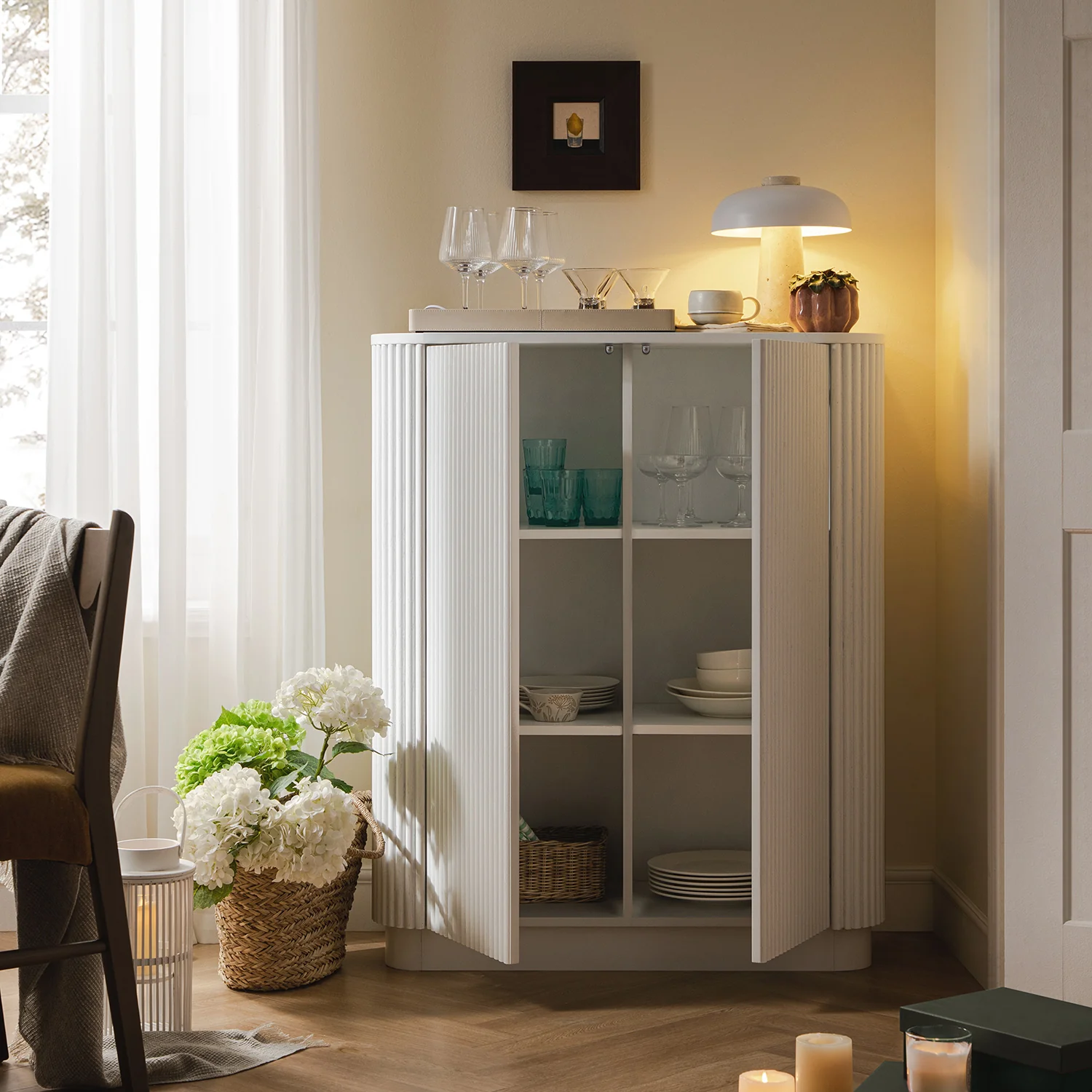 Maru Tall Cabinet, Washed White - Image 3